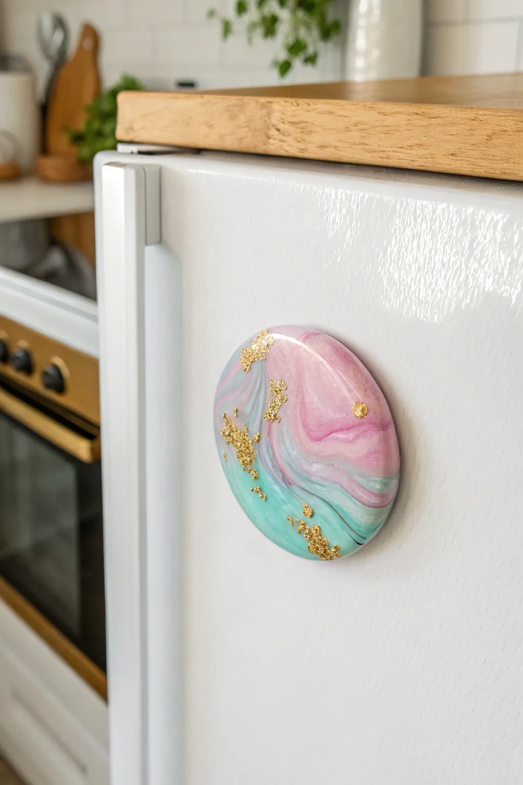 Add a splash of color to your kitchen with these stunning DIY resin magnets! 🌸✨ #ResinArt #ScandiBoho