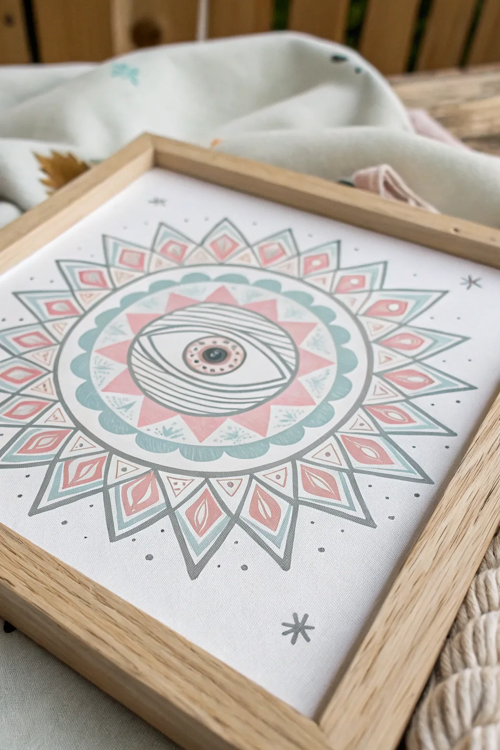 Embrace the harmony of geometric elegance with a modern evil eye design.