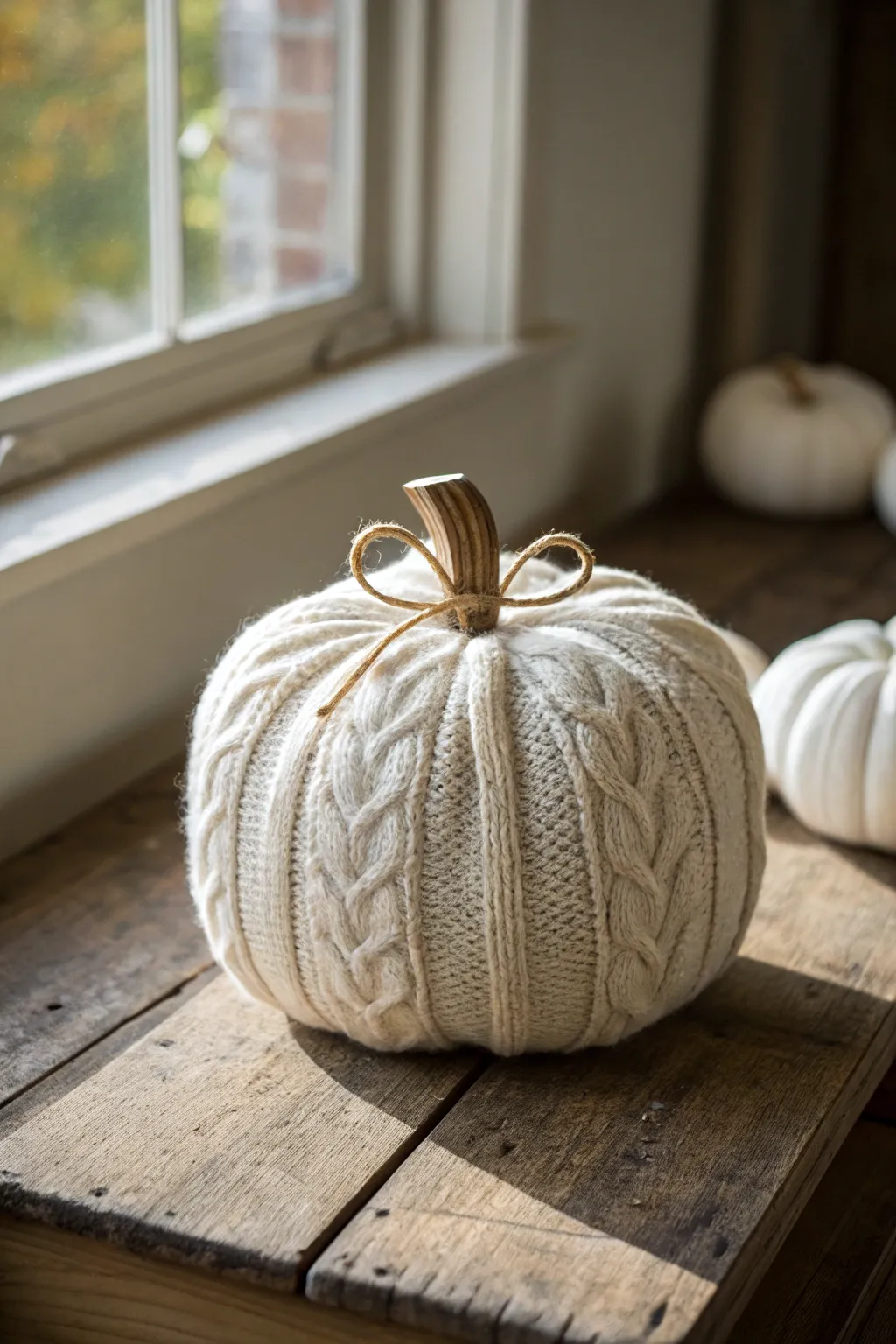 Embrace cozy simplicity with this charming no-sew sweater pumpkin, perfect for a relaxed autumn afternoon.