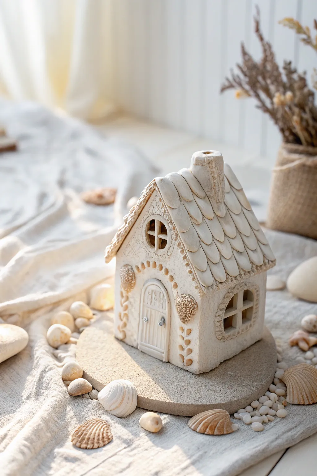 Embrace the magic of the sea with a beach-themed fairy house—where simplicity meets the beauty of handcrafted details.