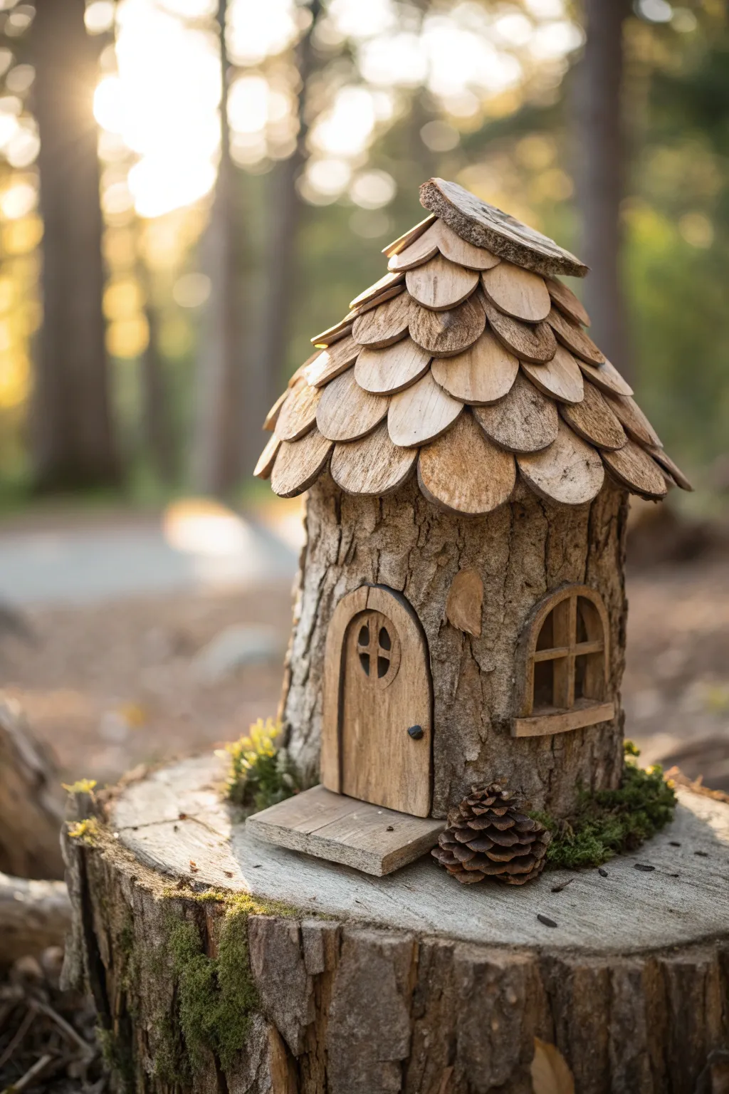 Discover the magic of nature with this enchanting fairy house, where unique roof materials transform simplicity into art.