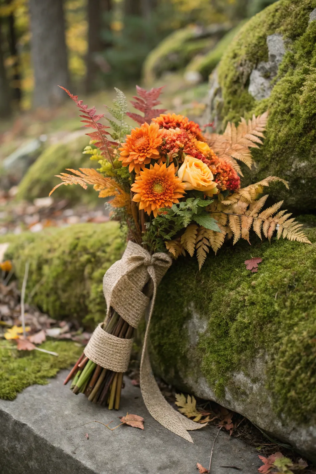 Ferns add a natural, forest-like texture to floral designs.