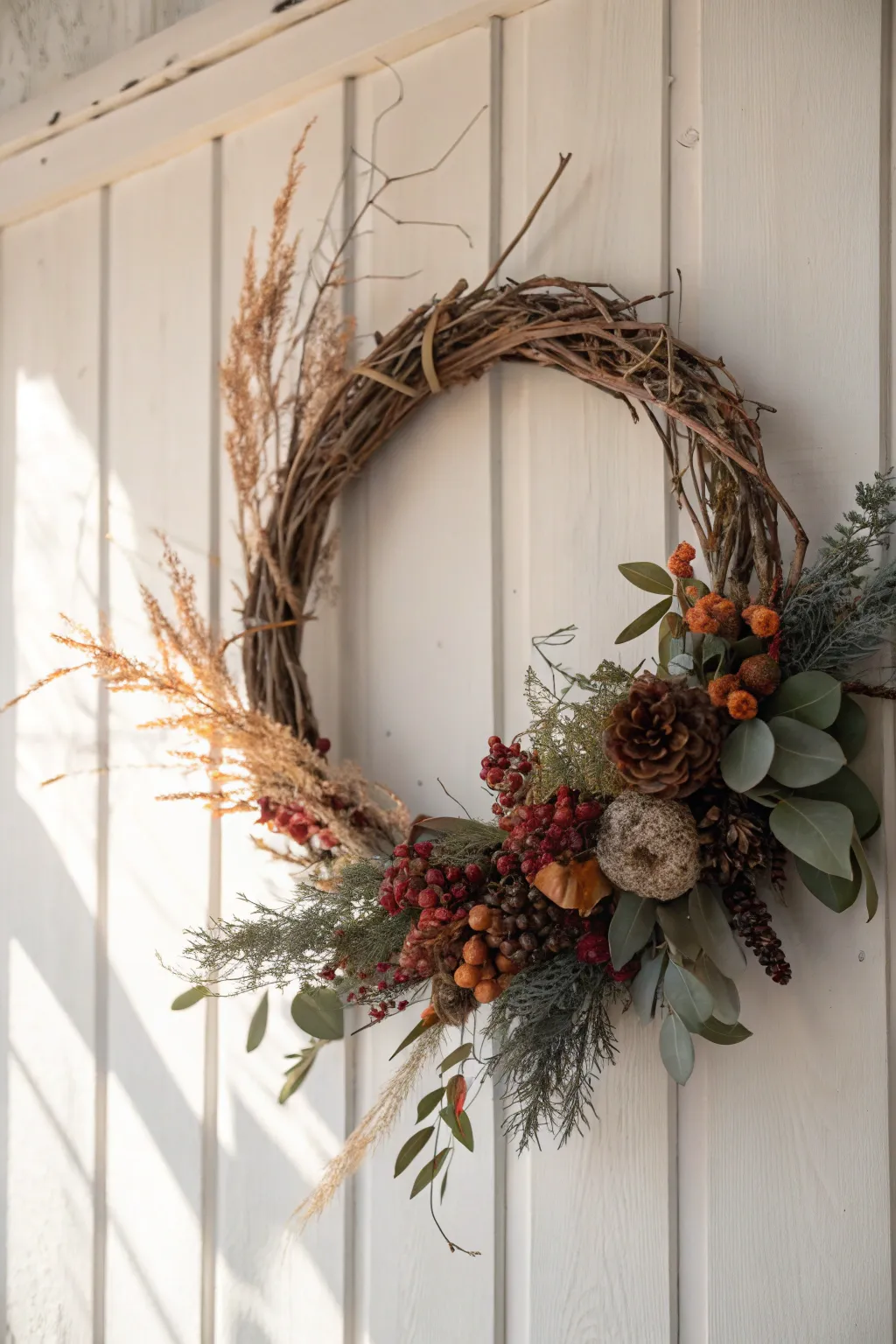 Celebrate the beauty of the seasons with a handcrafted minimalist wreath that adds a touch of nature to your home.