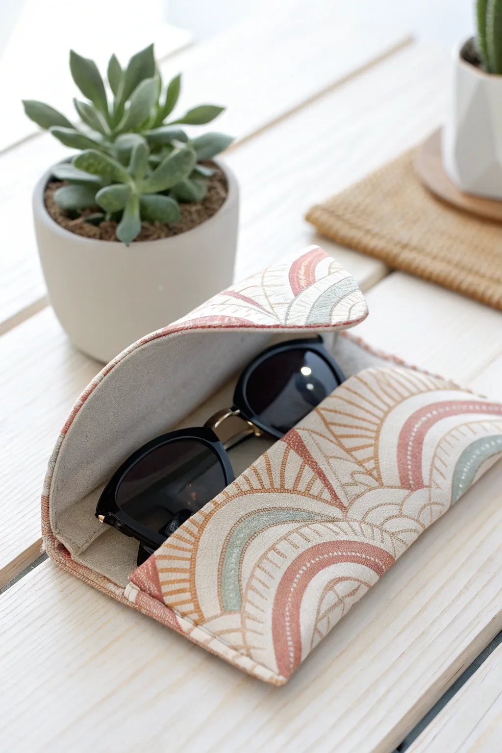 Protect your shades in style with this minimalist and chic DIY sunglasses case. #Craftsmanship #FatQuarterProject