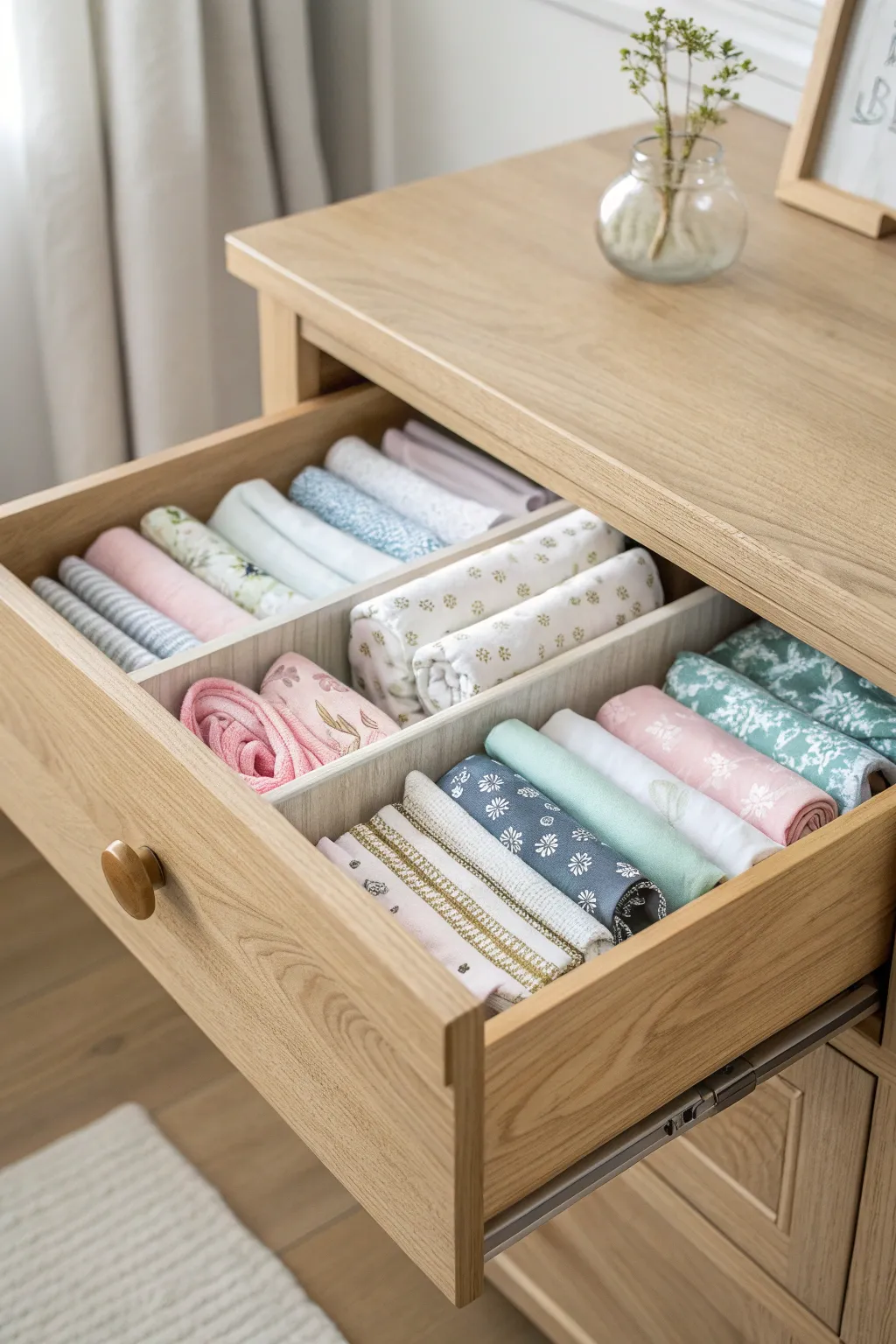 Elevate your sewing space with chic Scandinavian-inspired pull-out drawers for your fat quarters.