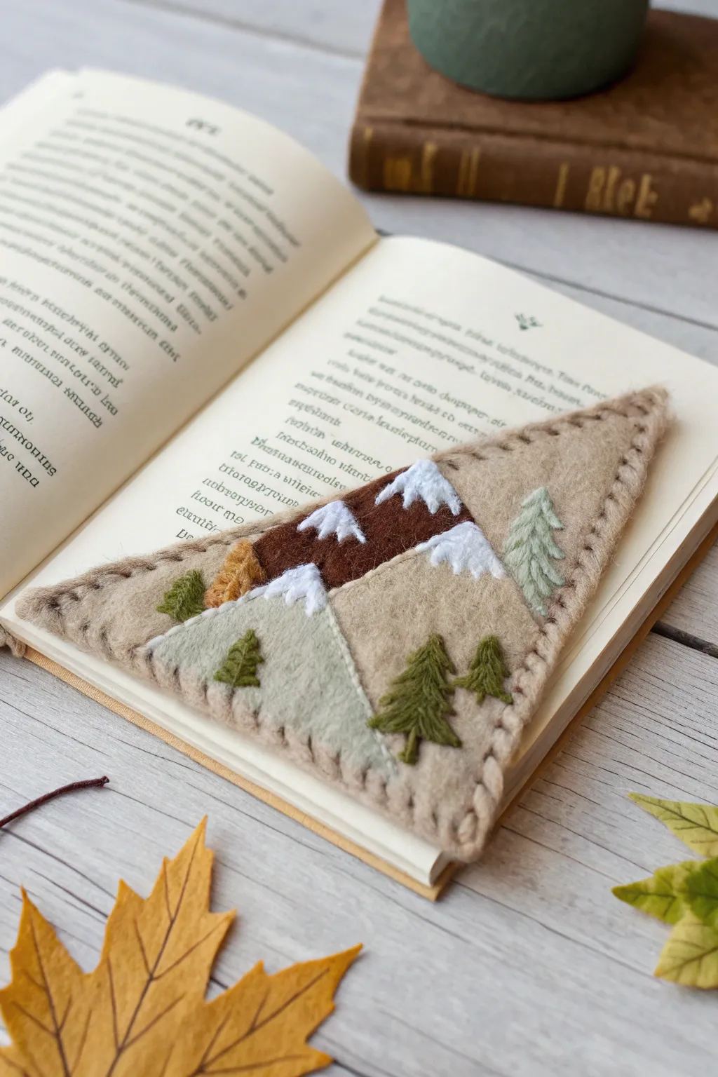 Capture the serenity of nature with this handmade mountain range bookmark, a perfect blend of simplicity and beauty.