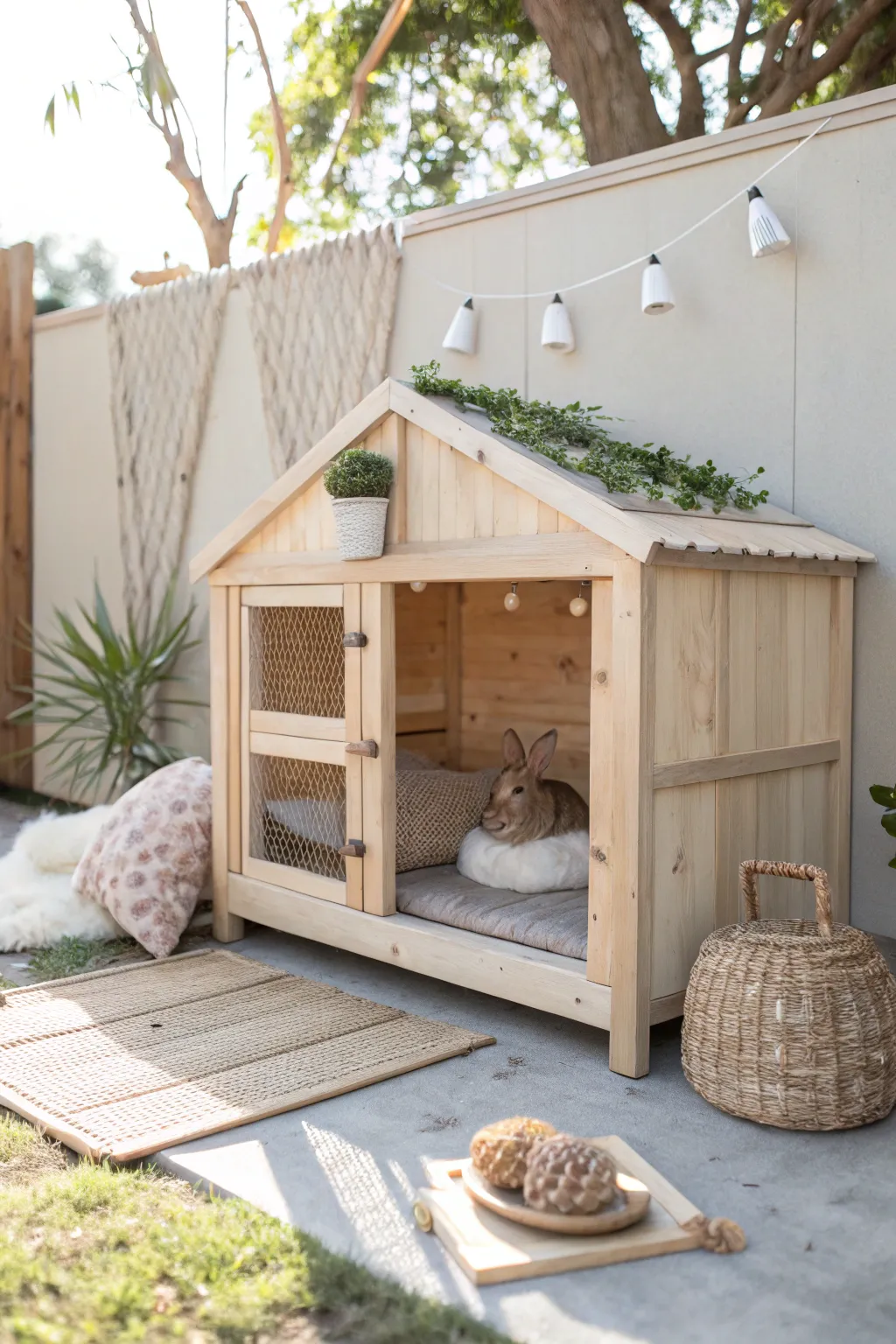 Transform a bunny hutch into the perfect feline hideaway with Scandinavian charm and Boho warmth.
