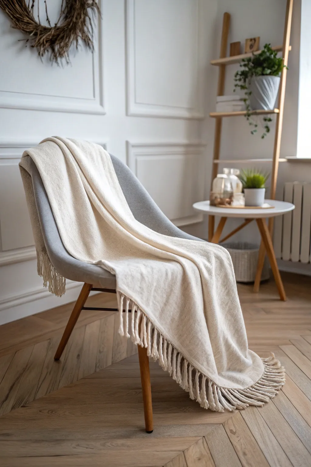 Embrace the simple elegance of a folded hem finish for your fleece blanket, adding a touch of minimalist charm to your cozy space.