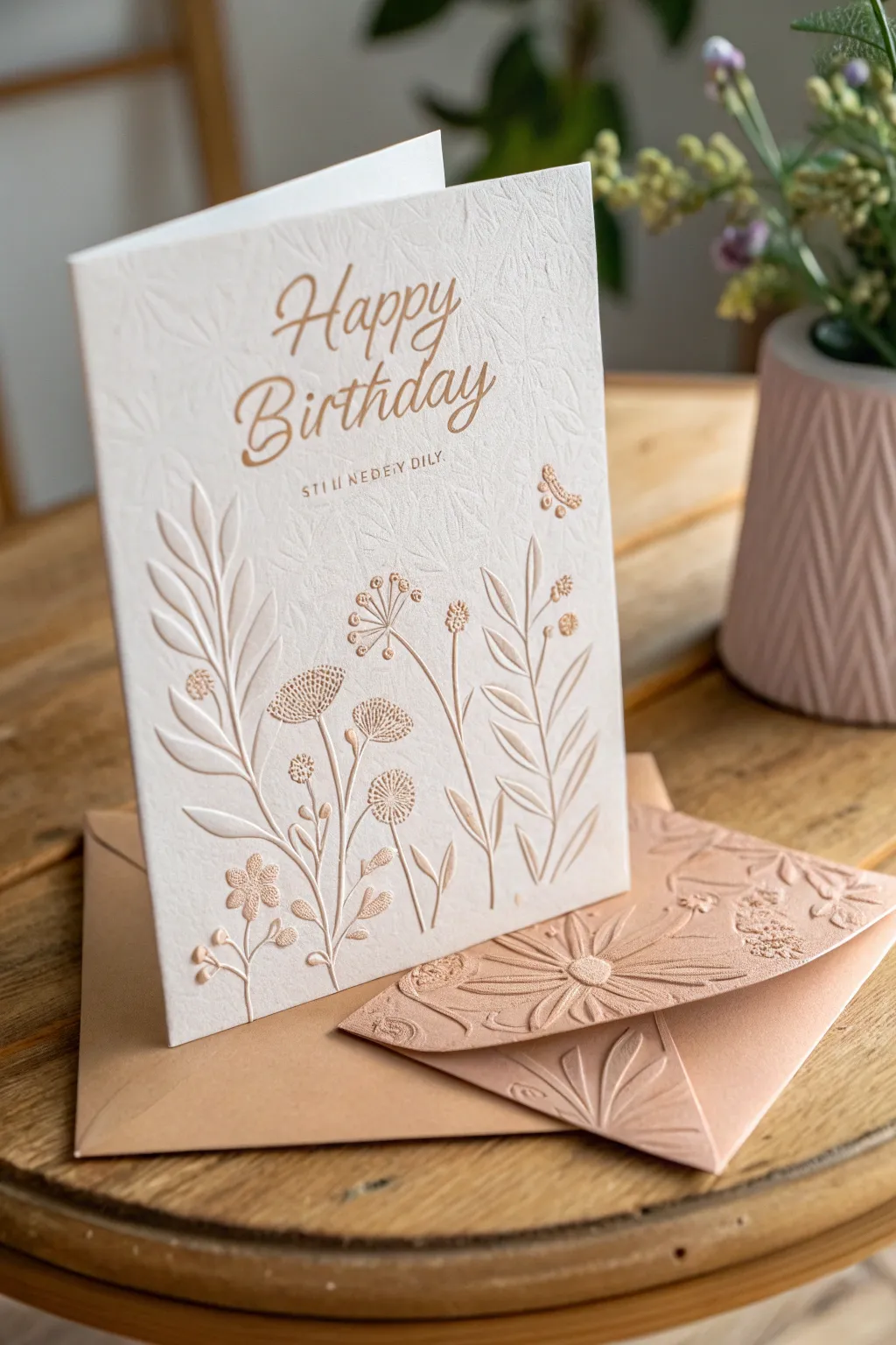 Celebrate with elegance: Embossed floral patterns for the perfect birthday touch.