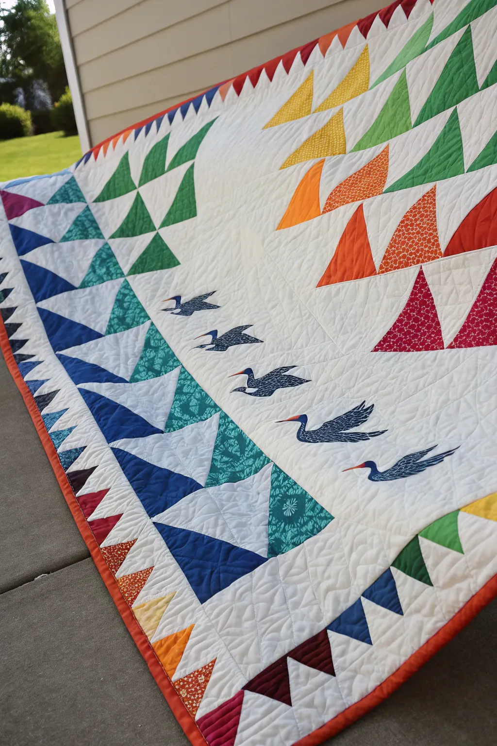 Bold and bright flying geese borders that make a statement.