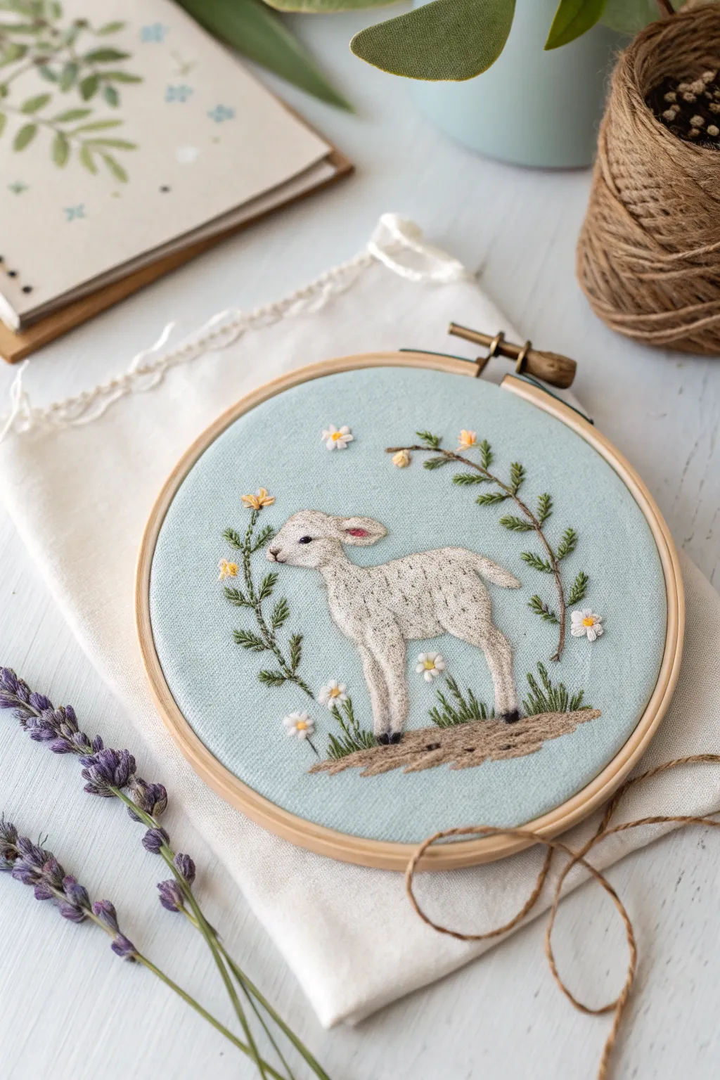 Embrace the charm of spring with this minimalist lamb cross stitch – a perfect project for new beginnings!