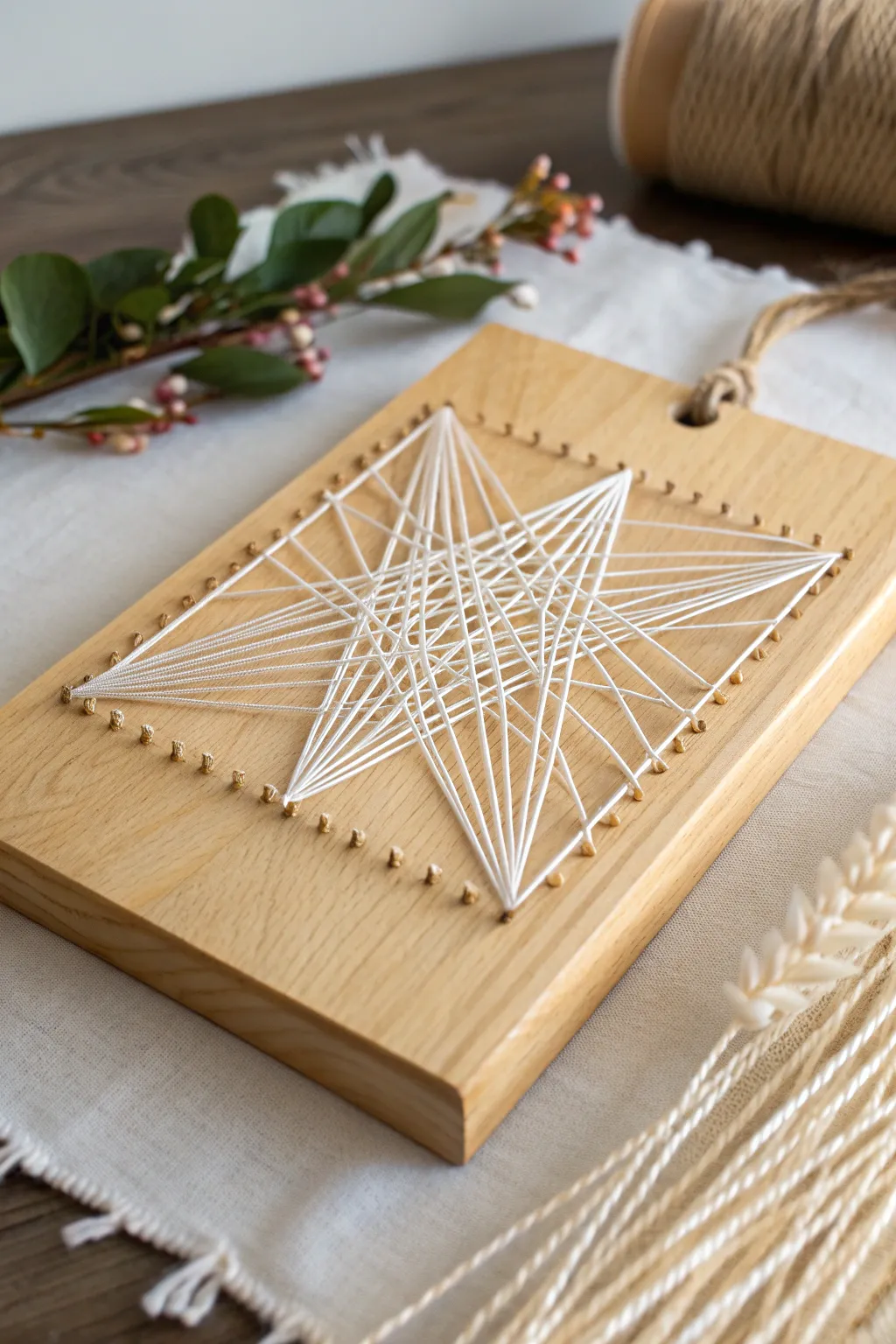 Discover the beauty in simplicity with this stunning string art creation – where Scandinavian minimalism meets boho charm.