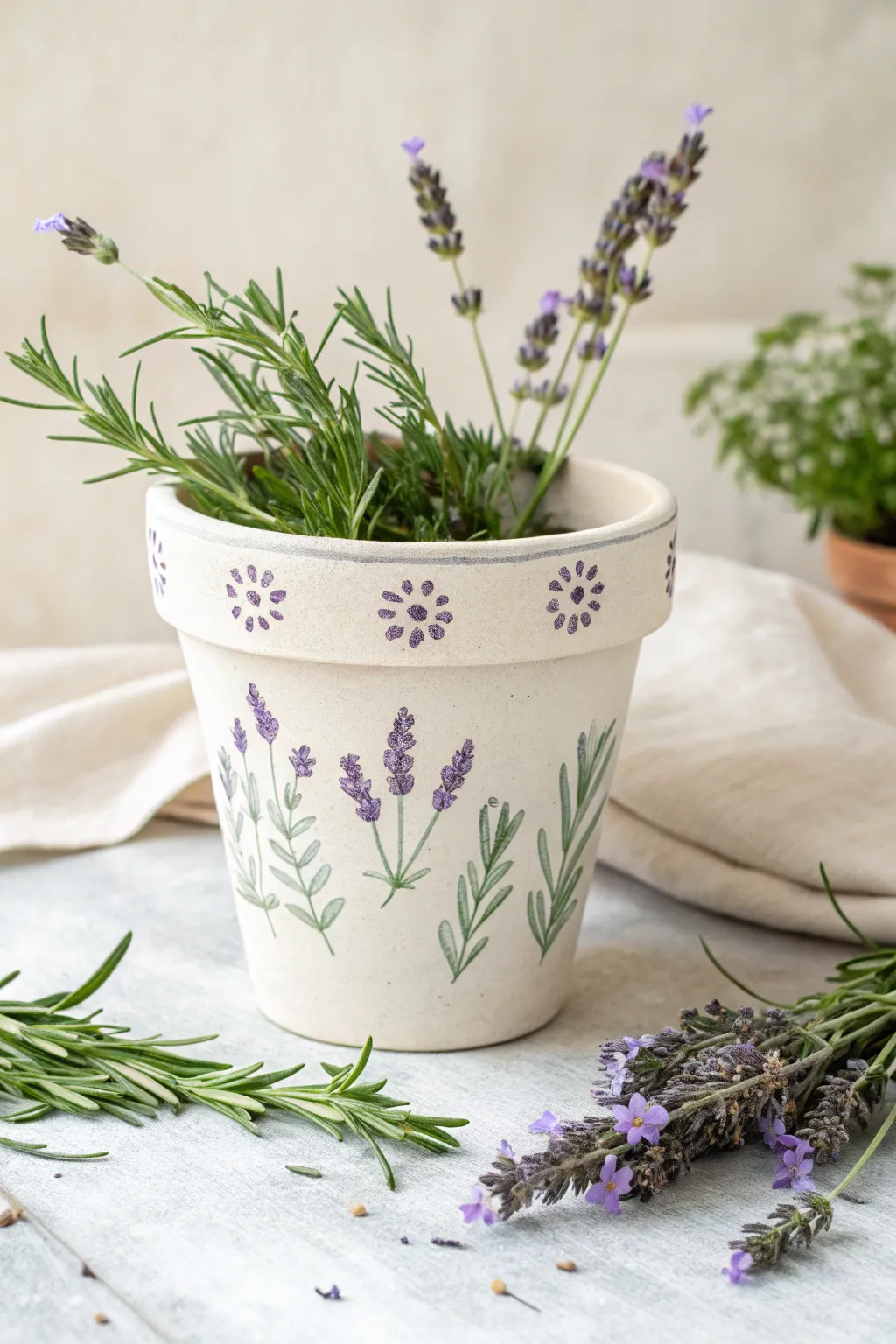 Bring the charm of Provence to your kitchen with this handcrafted herb planter.