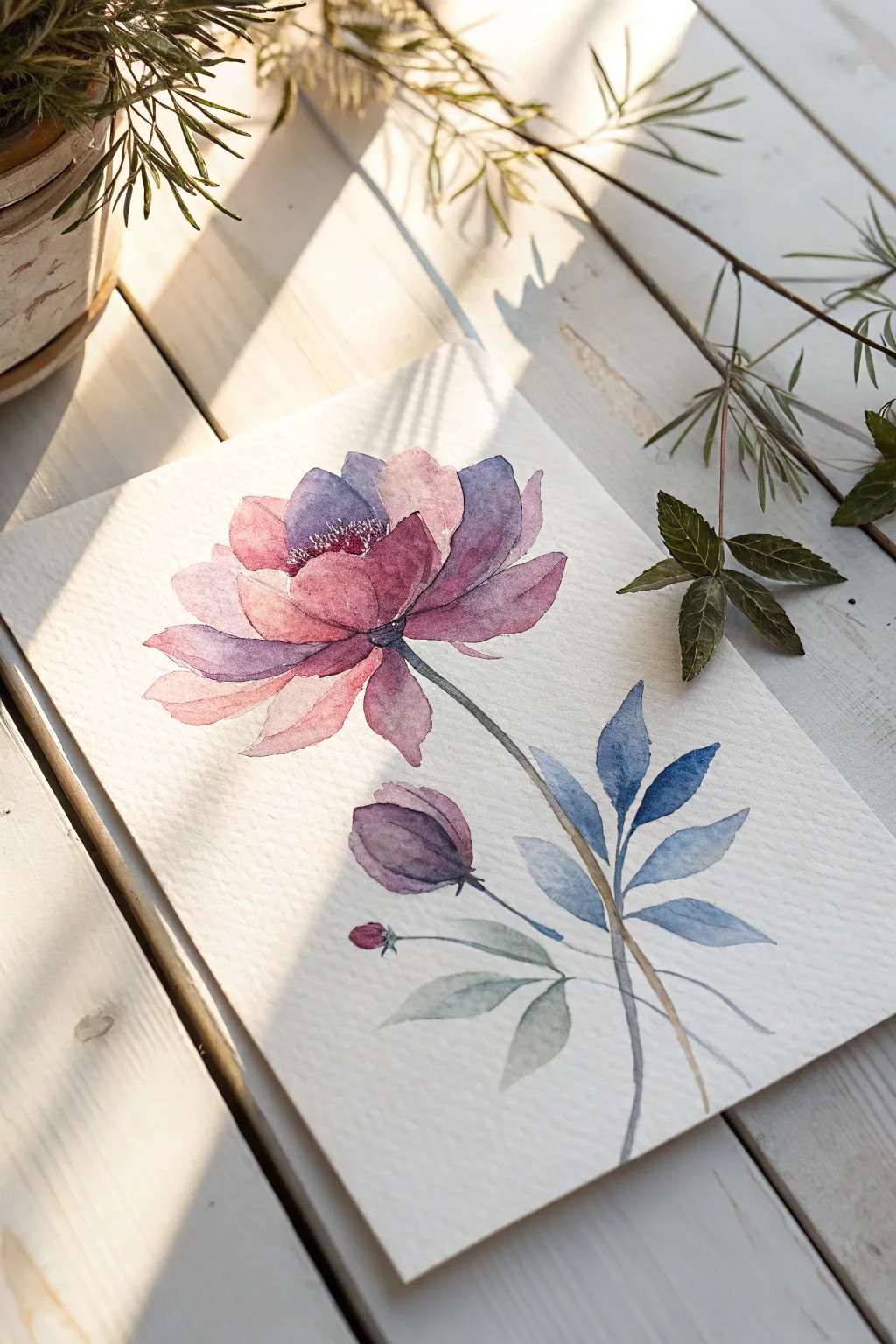 Discover the serene beauty of watercolor blooms, where simplicity meets artistry.