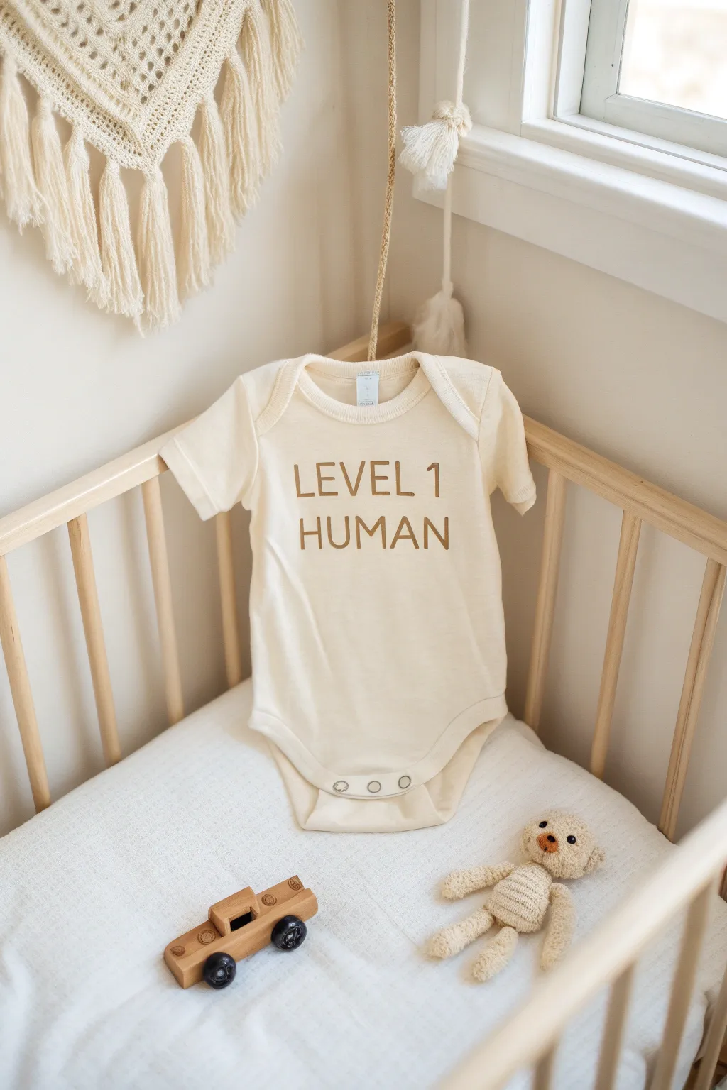 Introduce your little one to the gaming world with a touch of Scandinavian charm. 🌿🎮 #Level1Human #ScandiBohoBaby