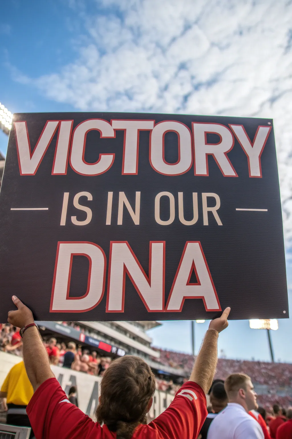 Elevate team spirit with a bold gameday sign! #VictoryInOurDNA