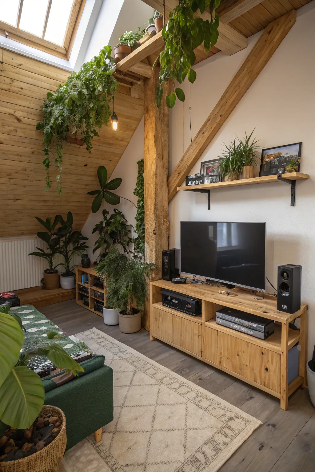 Bring nature into your gaming loft for a serene touch.