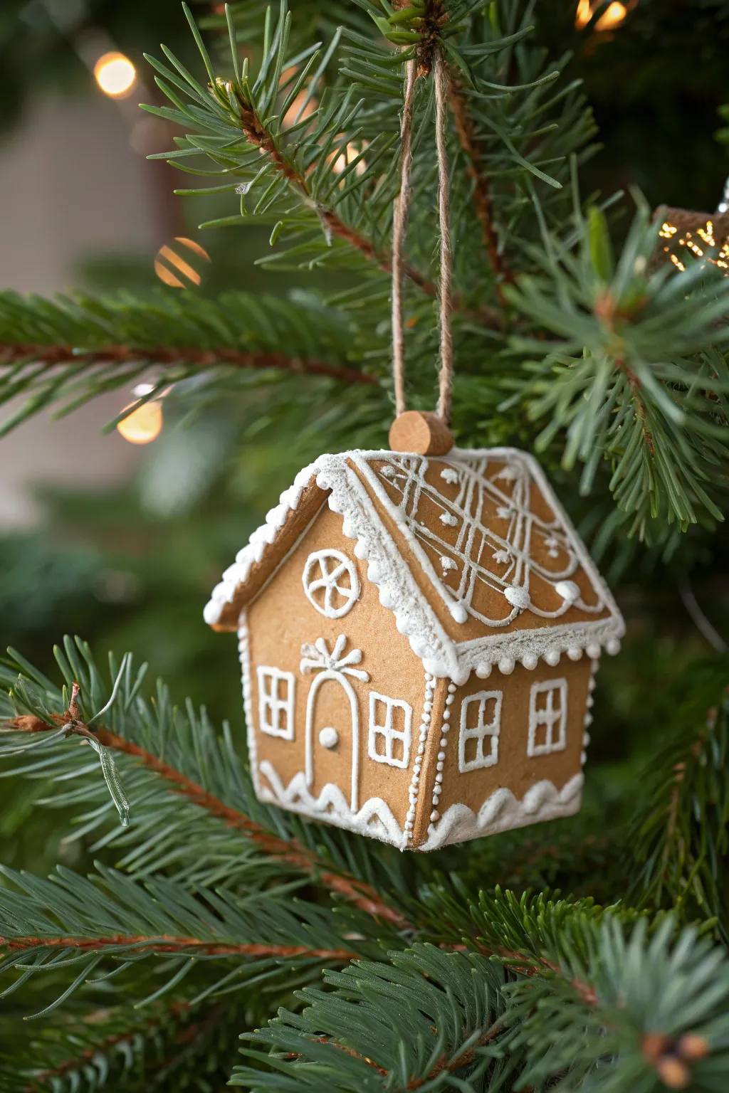 Add a touch of whimsical charm to your holiday decor with these delightful gingerbread house ornaments. Perfectly crafted for a minimalist yet cozy vibe.