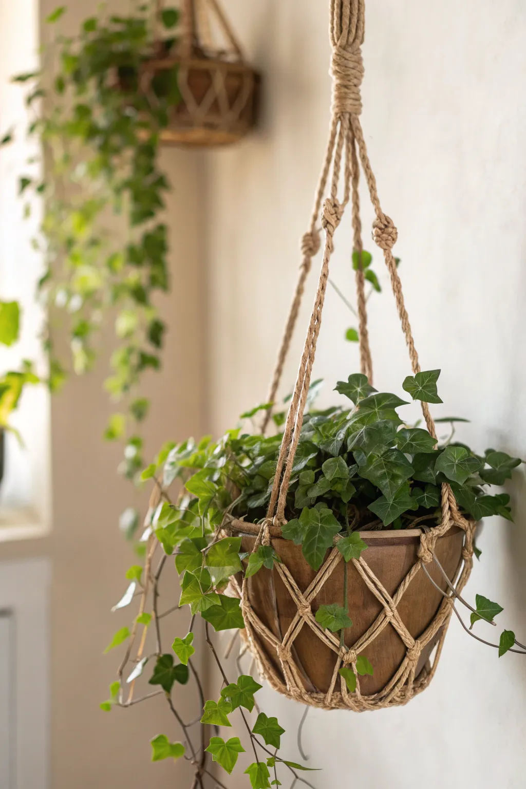 Elevate your greenery with rustic elegance: a handcrafted grapevine plant holder.