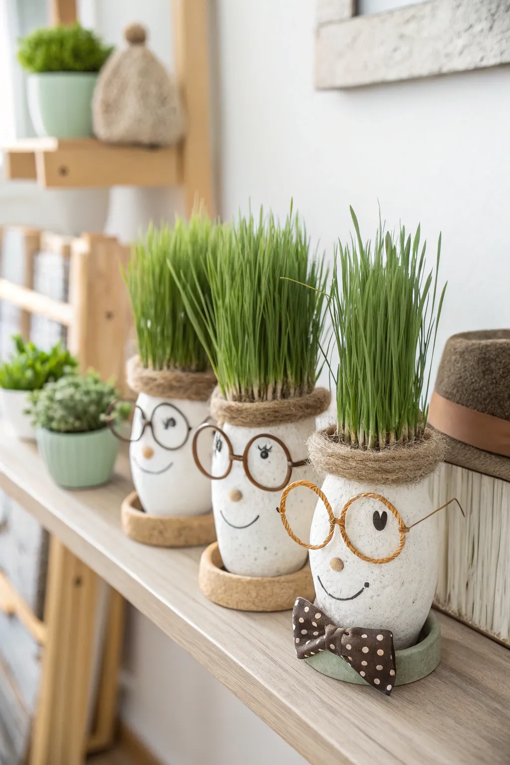 Meet the Grass Head Family – where nature and creativity come together in minimalist harmony.