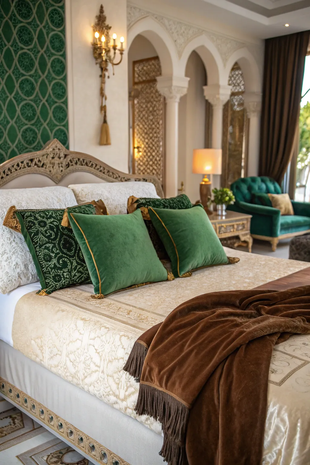 Velvet textures bringing luxury and sophistication to your bedroom.