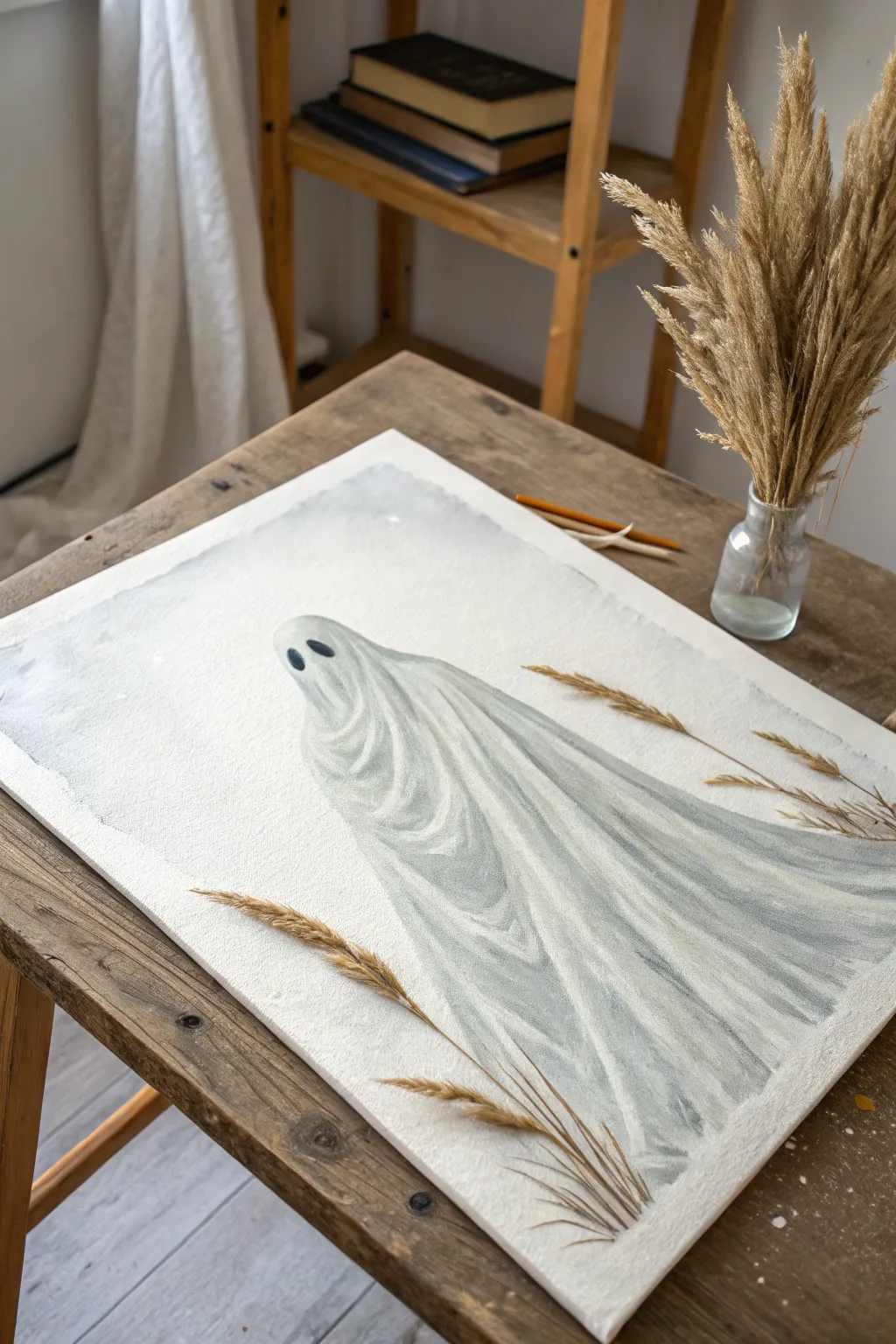 Unleash creativity with this whimsical ghost art—perfect for a playful yet elegant Halloween touch!