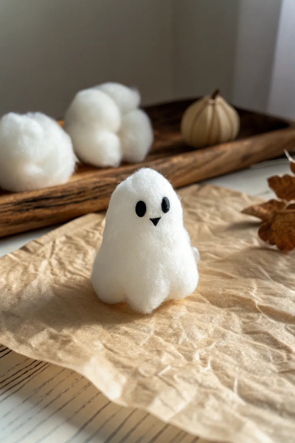 Craft a charming, mess-free Halloween with these adorable puffy ghosts!