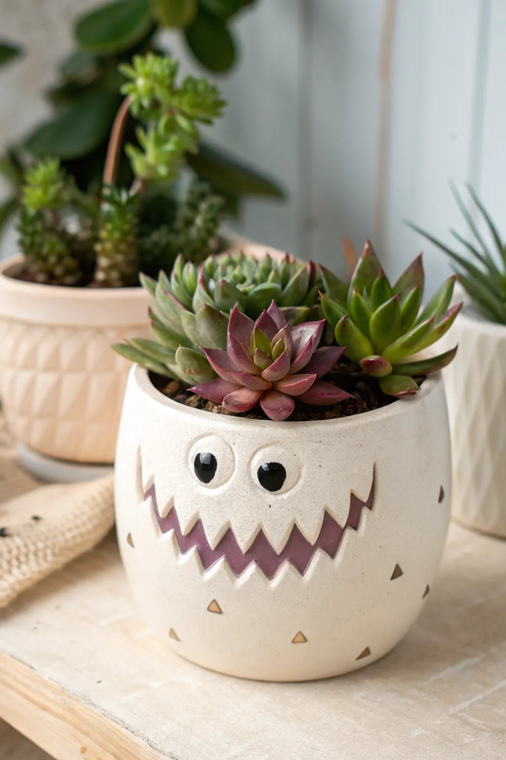 Embrace the quirky side of Halloween with this Monster Mouth Planter—where succulents become delightfully spooky teeth!