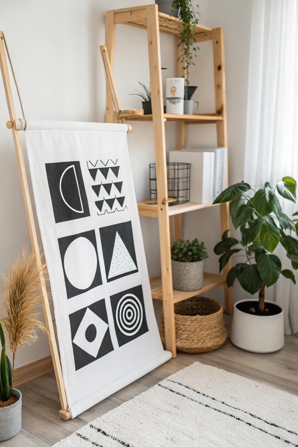 Elevate your space with minimalist elegance: a handcrafted black and white poster that speaks volumes with simplicity.