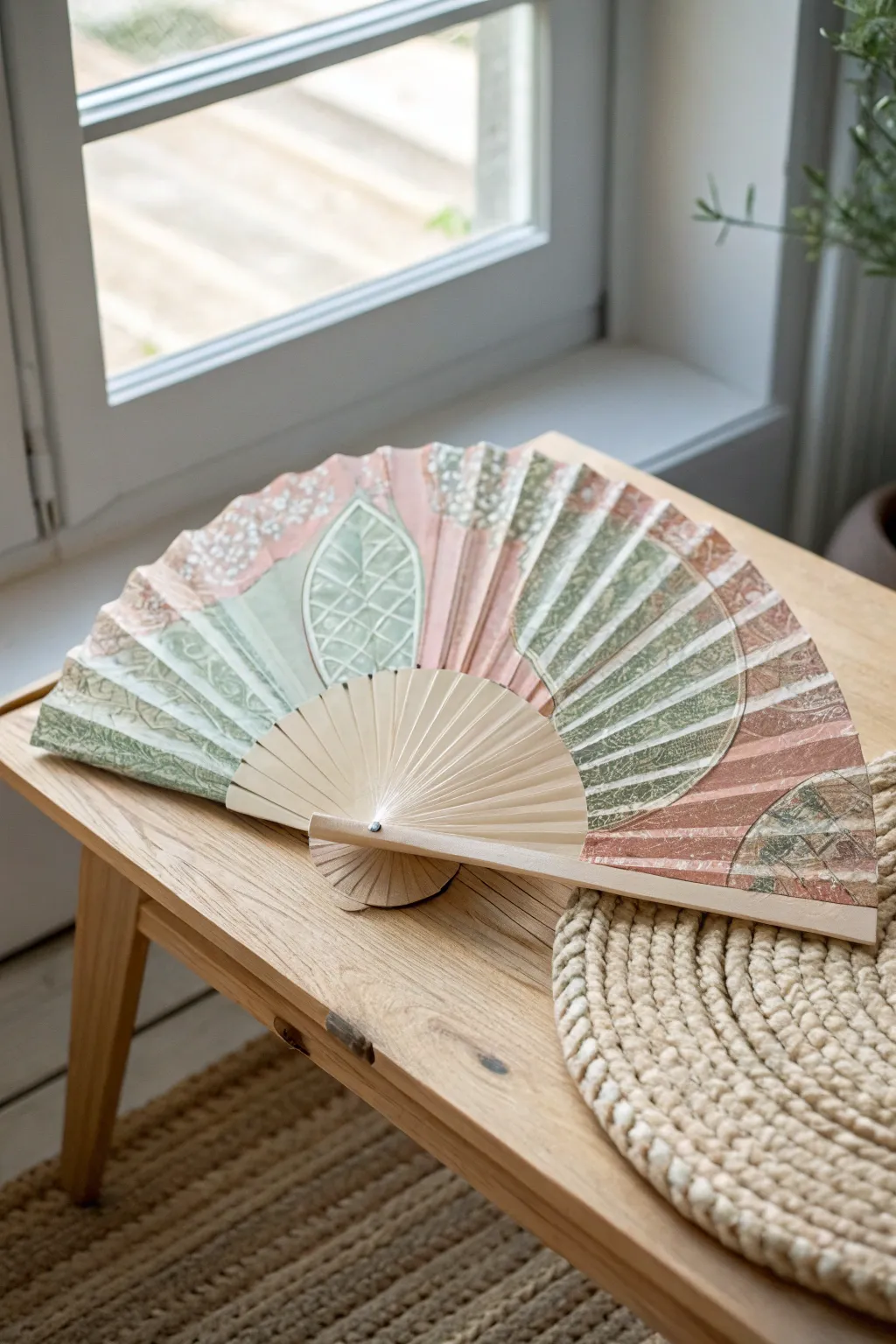 Embrace the elegance of simplicity with a handcrafted paper fan – your perfect summer accessory!