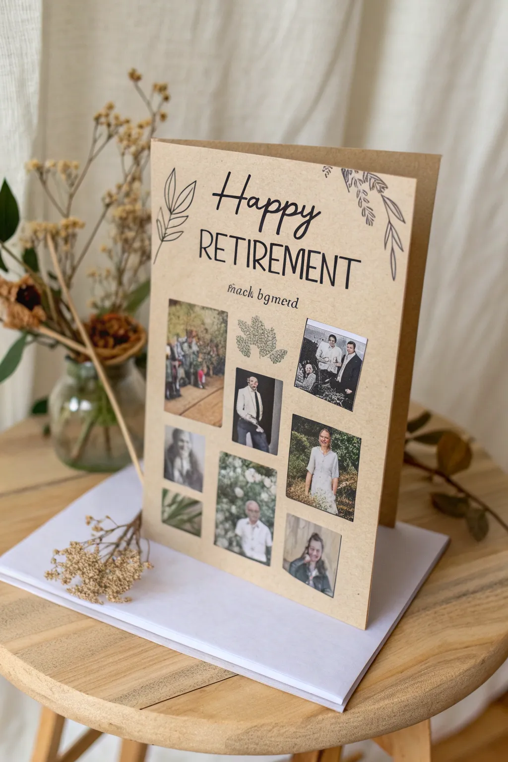 Celebrate cherished memories with a handcrafted photo collage card, blending nostalgia and minimalist elegance.
