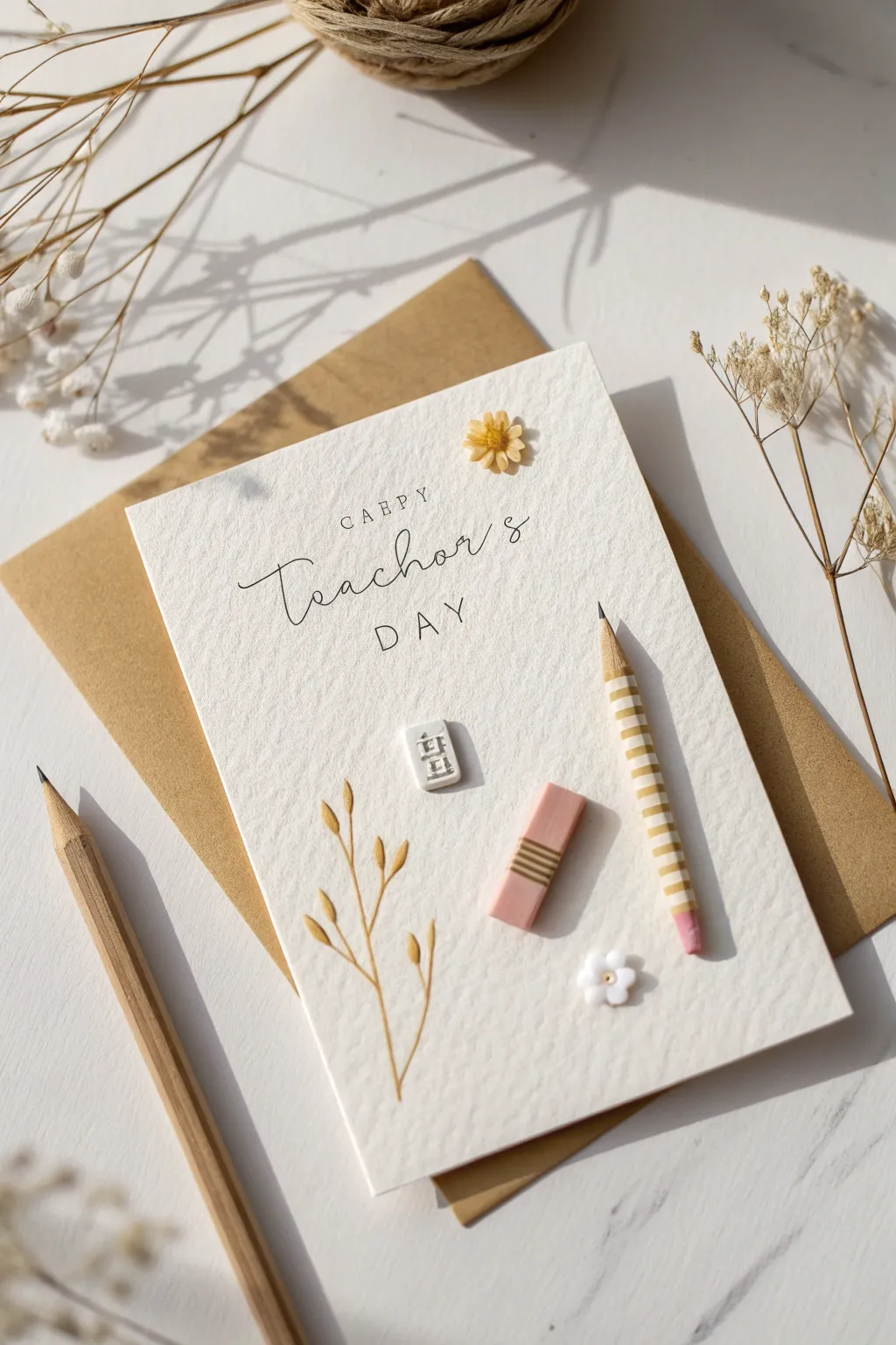 Celebrate Teacher's Day with a touch of creativity and simplicity. 🎨✨ #HandmadeCard #MinimalistDesign
