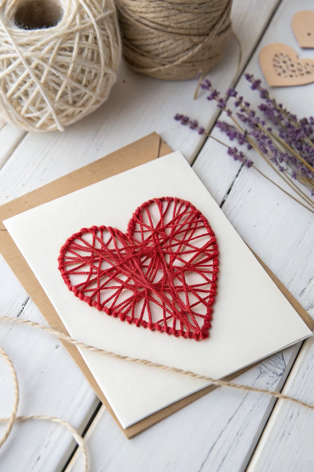 Celebrate Mother's Day with a touch of craft and simplicity: a unique yarn art card, perfect for a heartfelt gesture.