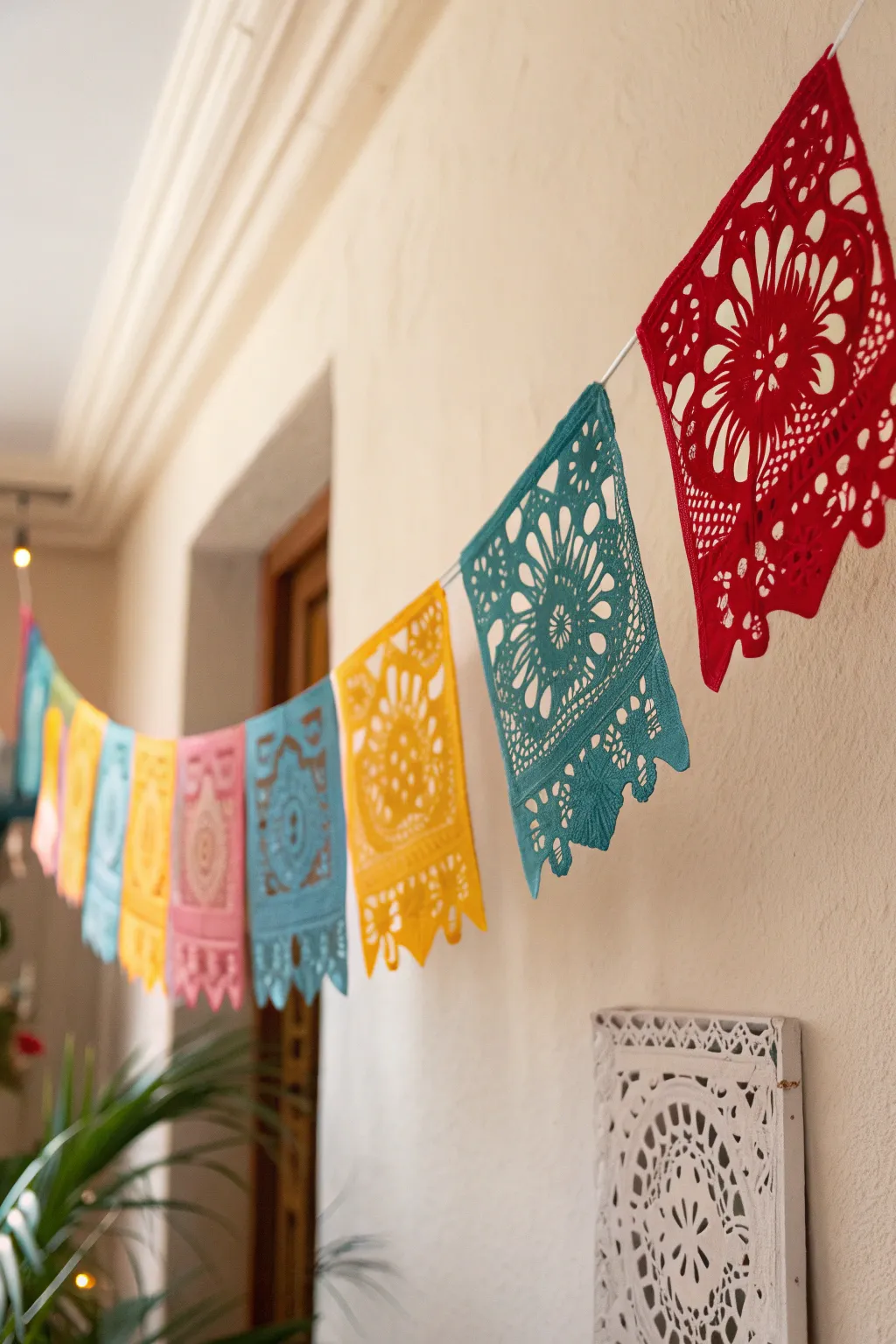 Celebrate with vibrant elegance: a handcrafted garland brings festive charm to any space.