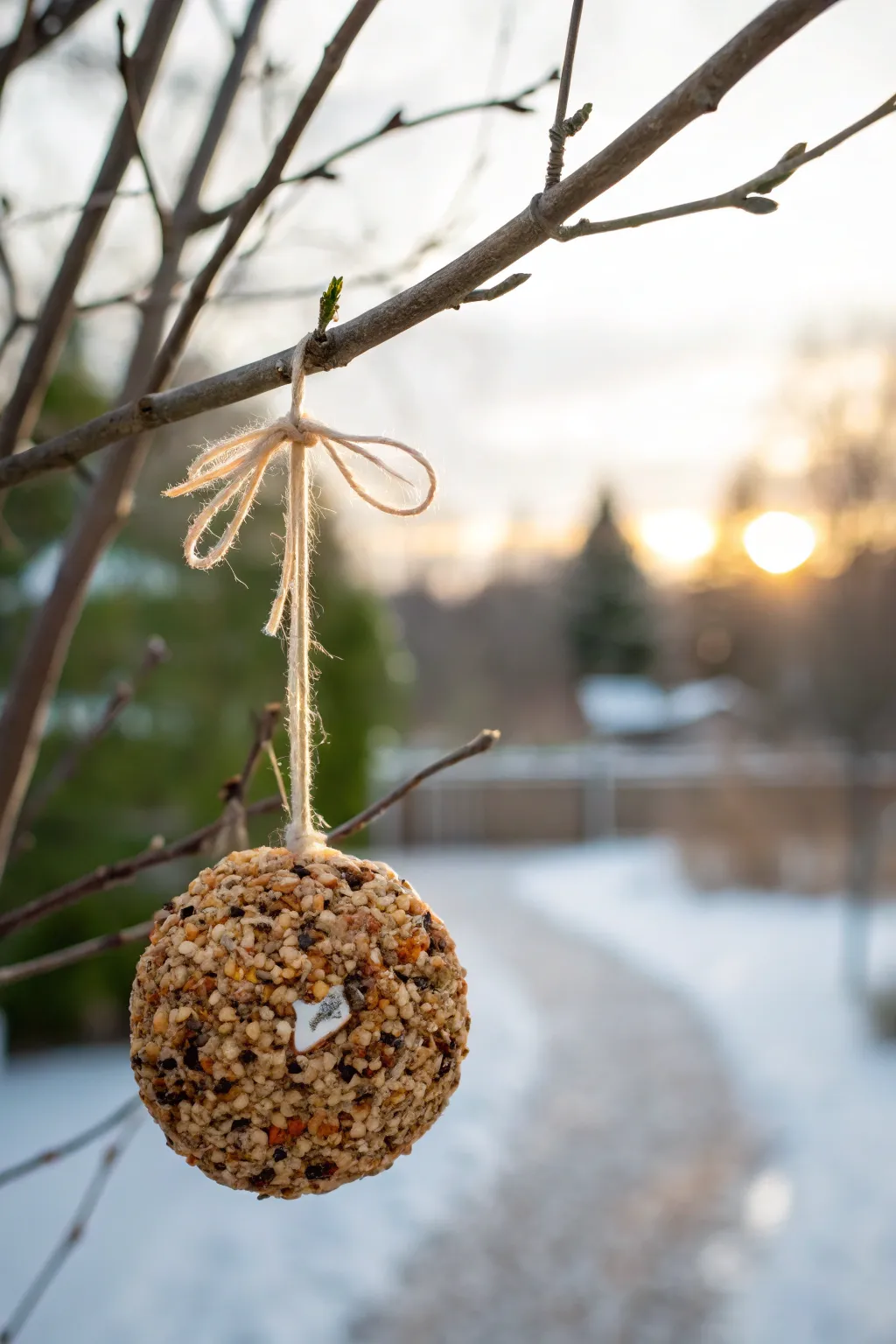 Add a touch of nature's elegance to your garden with handcrafted birdseed ornaments.