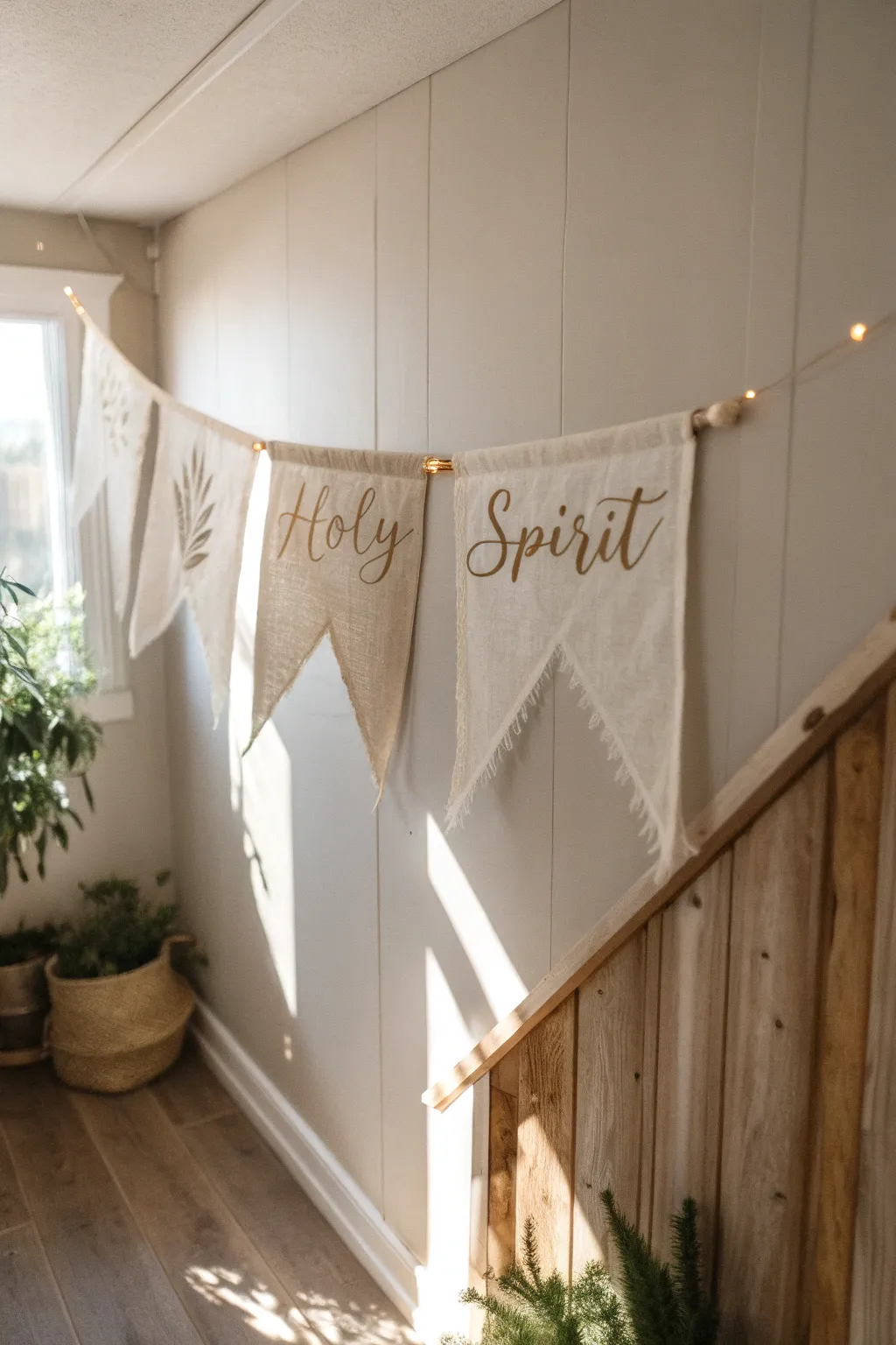 Bring inspiration to your space with a handcrafted Bible Verse Bunting, celebrating simplicity and natural beauty.