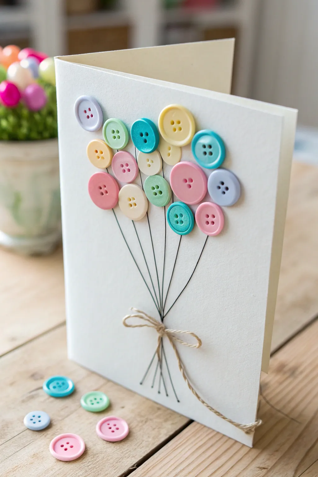Delight in simple joys with homemade button balloon cards—a charming craft for little hands and creative hearts.