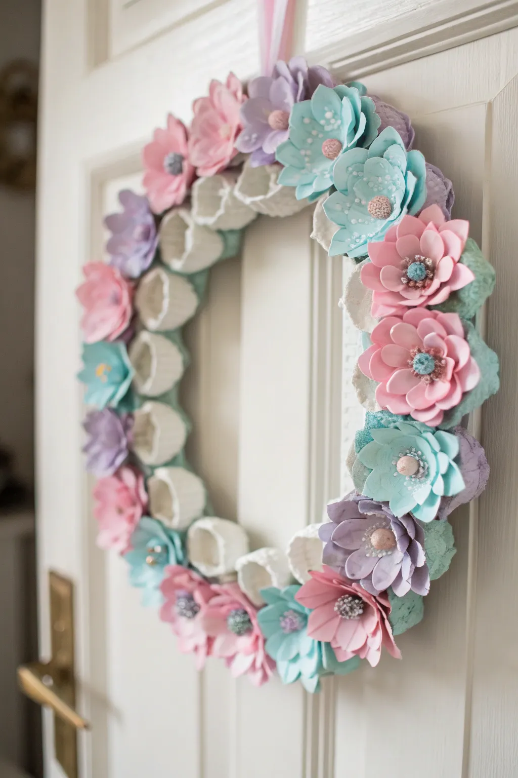 Transform everyday materials into a stunning flower wreath—eco-friendly elegance for your home.