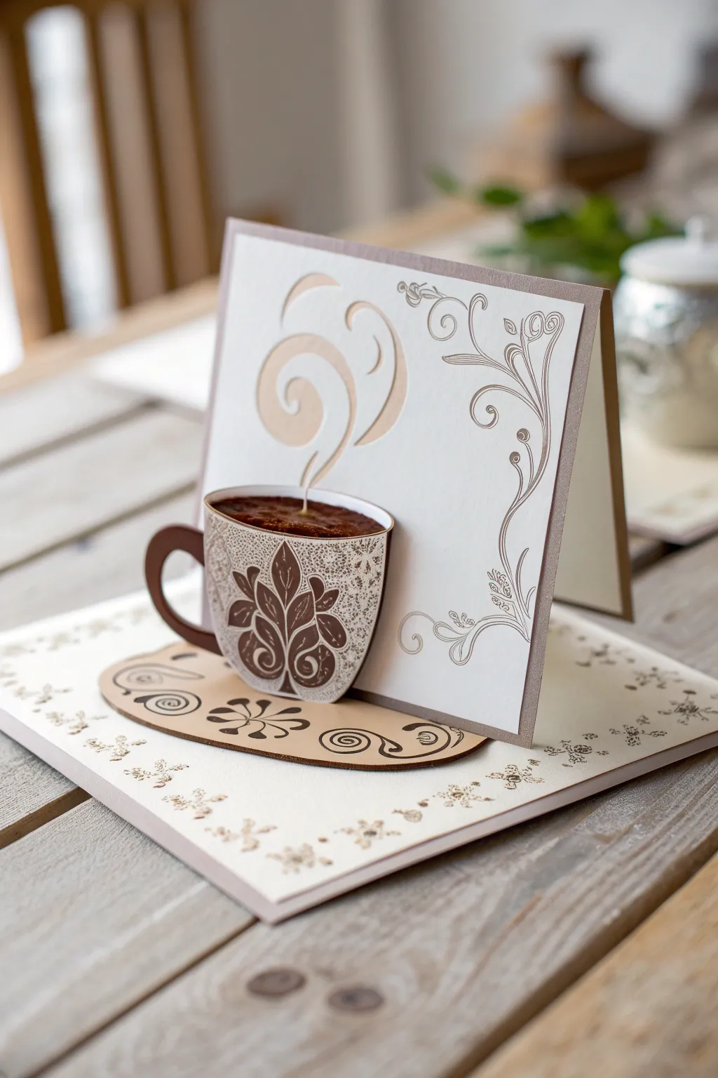 Warm their hearts with a pop-up cocoa card, where simplicity meets handcrafted elegance.