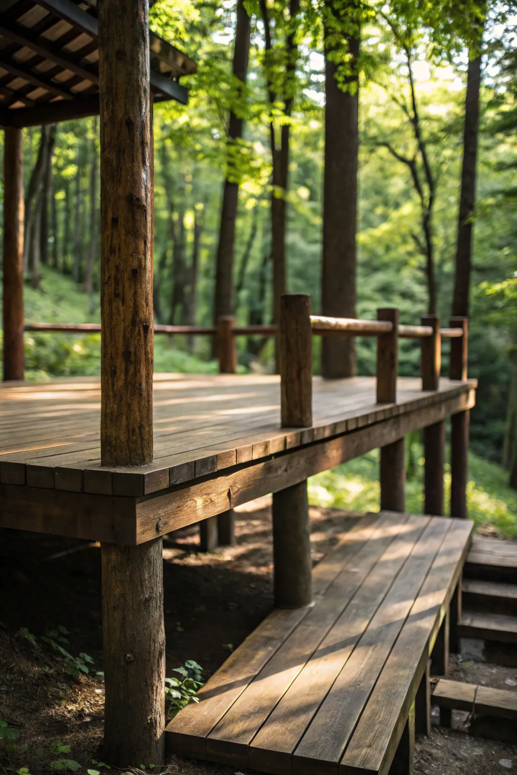 Elevate your cabin experience with a stunning raised timber platform.