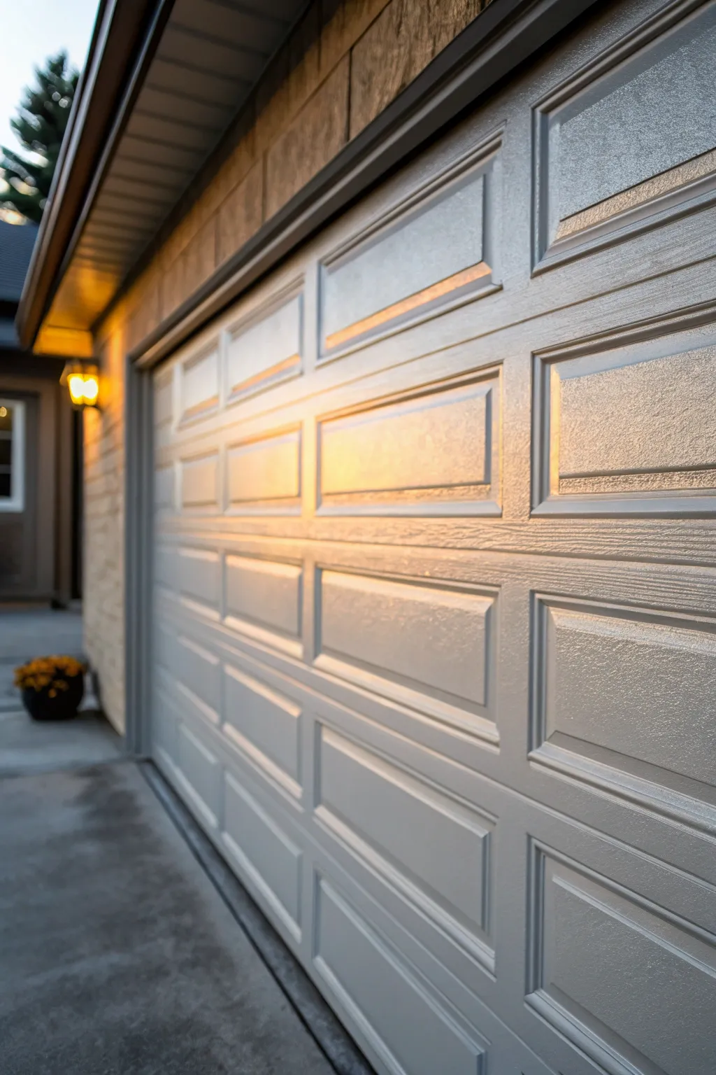 Transform your garage door with sleek, insulating paint for style and warmth.