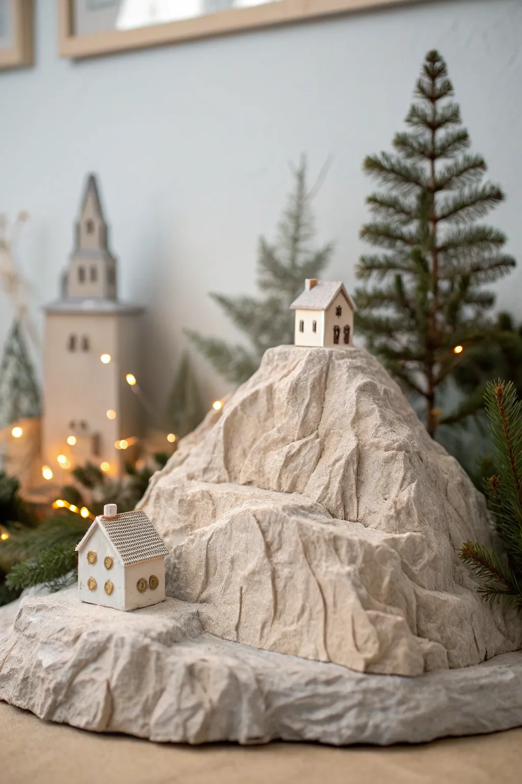 Discover the art of simplicity and elegance with a handcrafted Christmas village base, bringing a touch of adventure to your holiday decor.