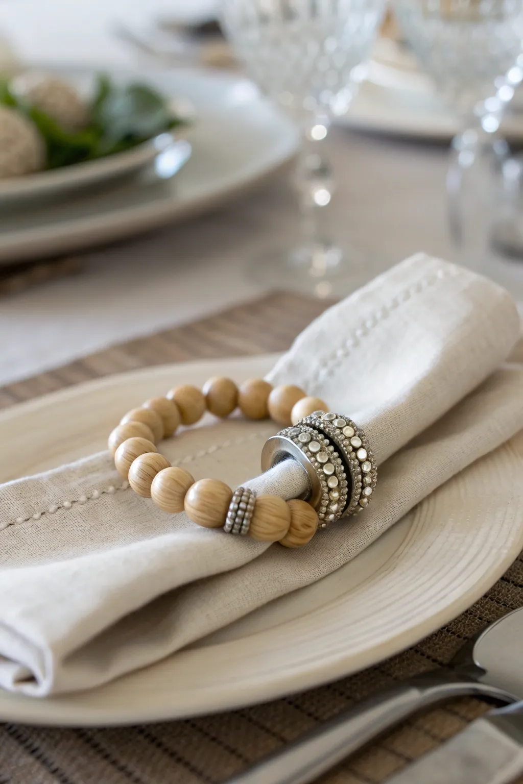 Elevate your dining experience with handcrafted beaded napkin rings - where minimalism meets elegance.