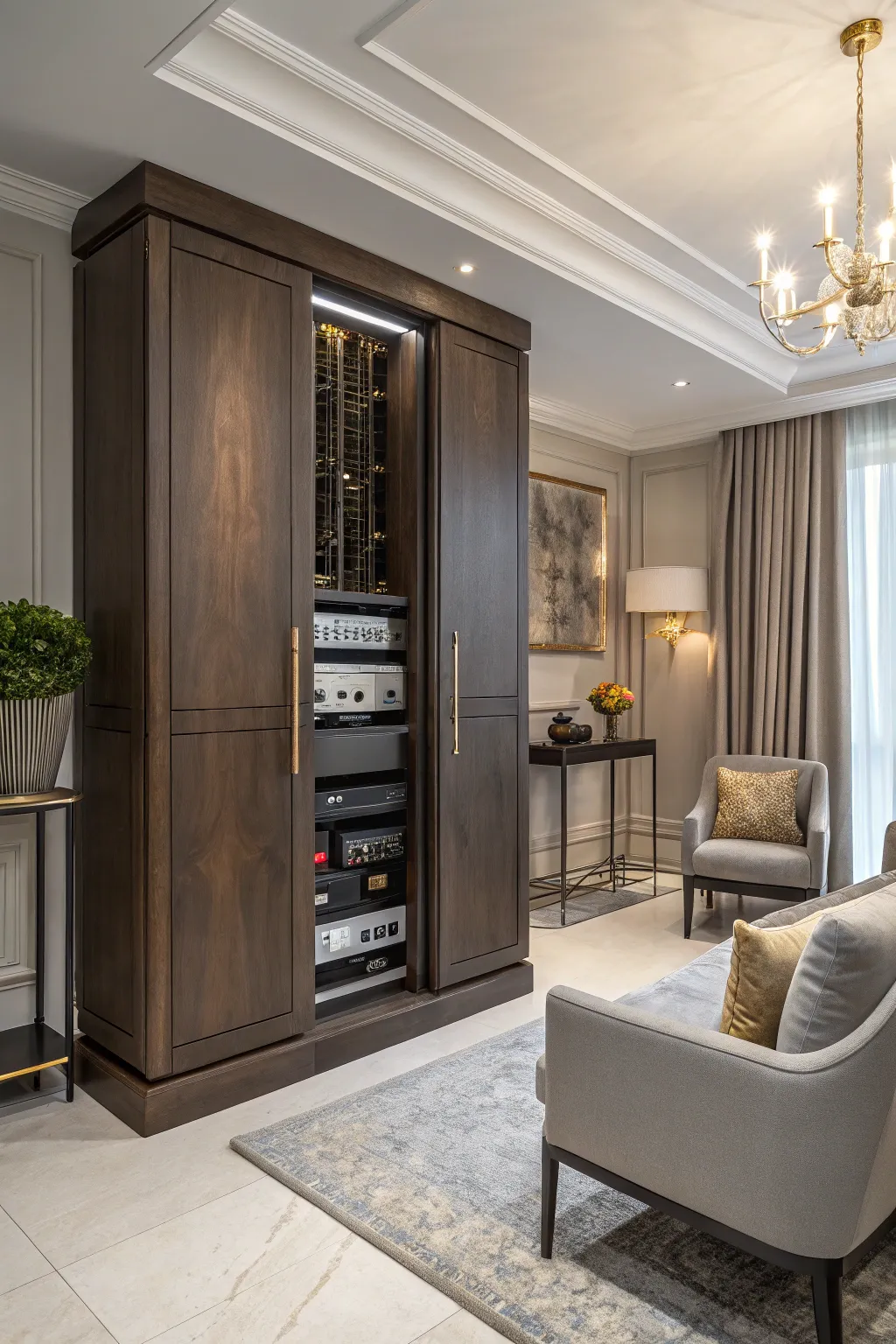 Custom cabinets offer a stylish and practical way to conceal electrical panels.