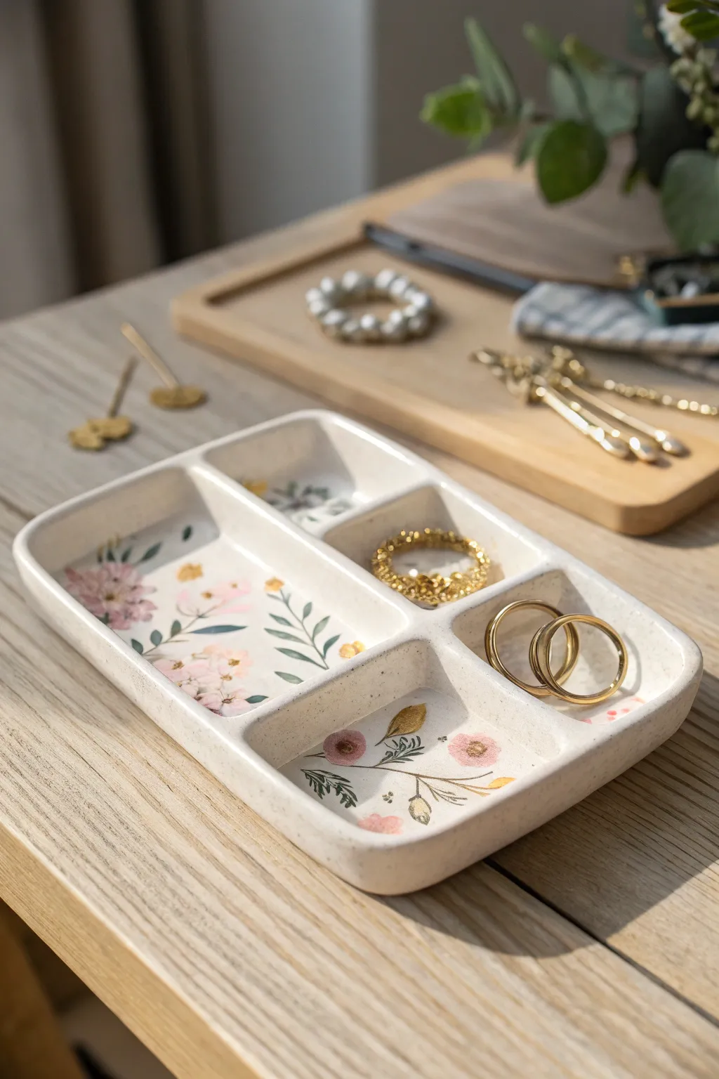 Embrace functional beauty with this handcrafted jewelry dish that keeps your treasures elegantly organized.