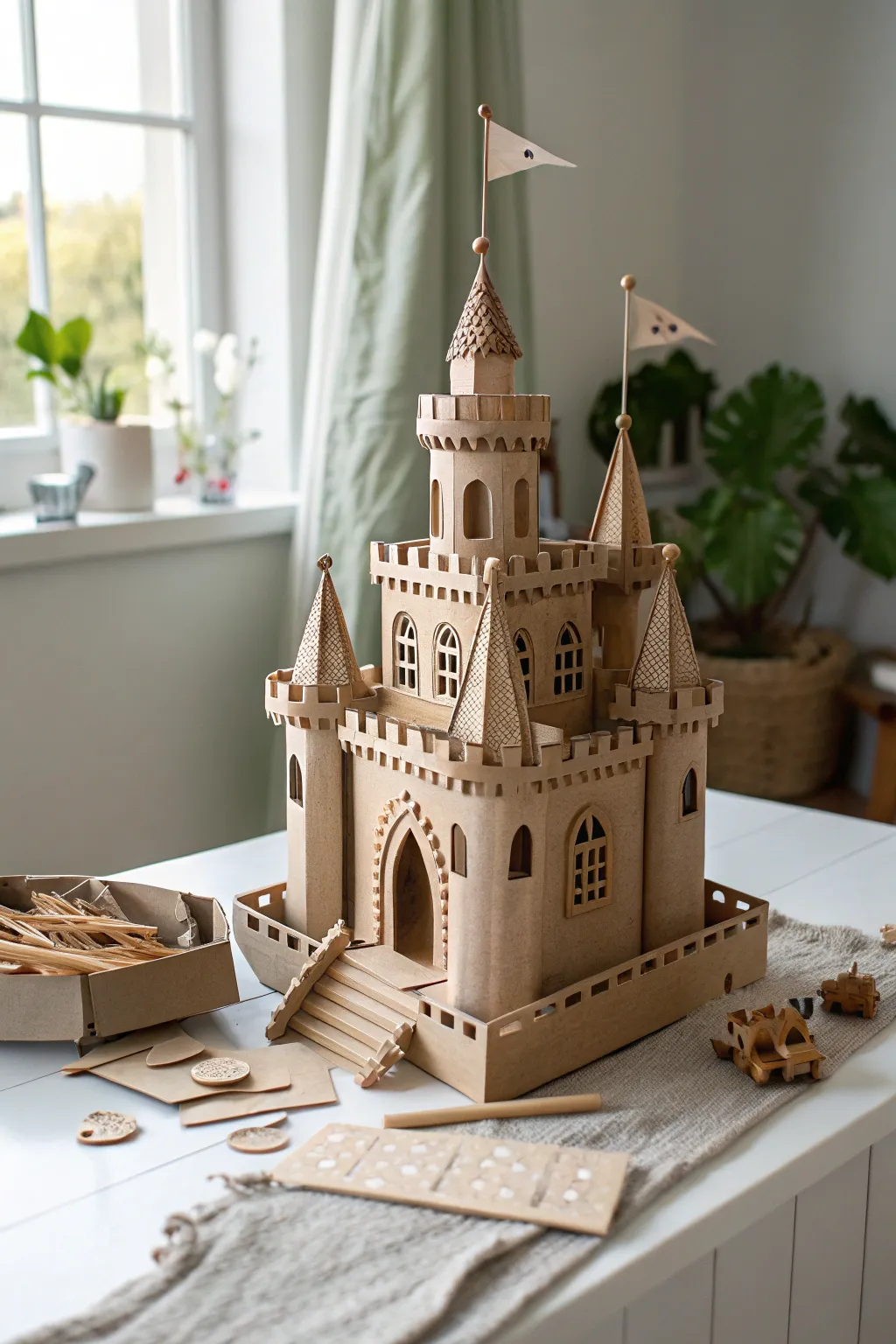 Unleash imagination with a handcrafted cardboard castle—where simplicity meets creativity!