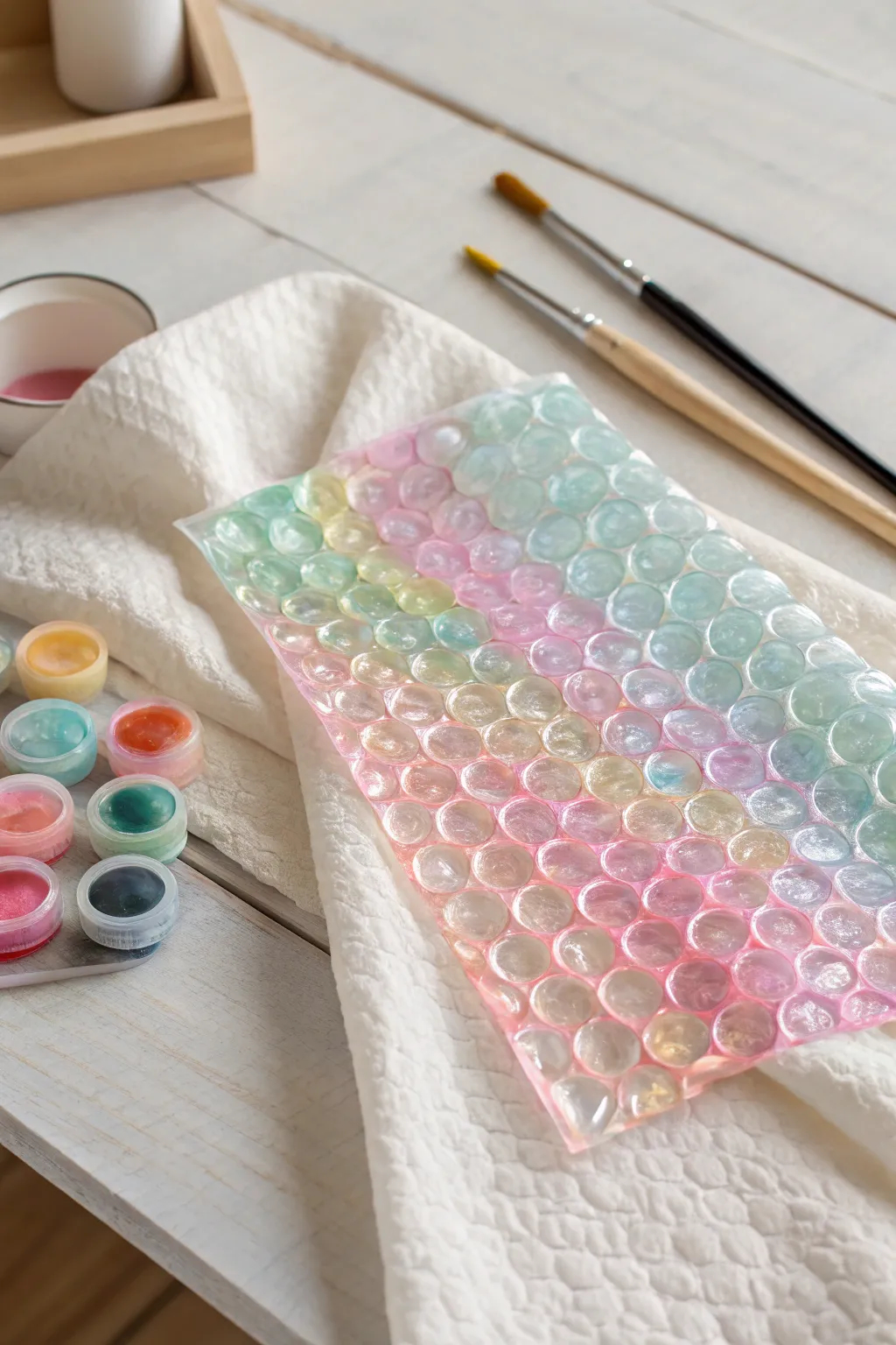 Discover the joy of creating textured prints with bubble wrap—a fun and artistic surprise for little hands!