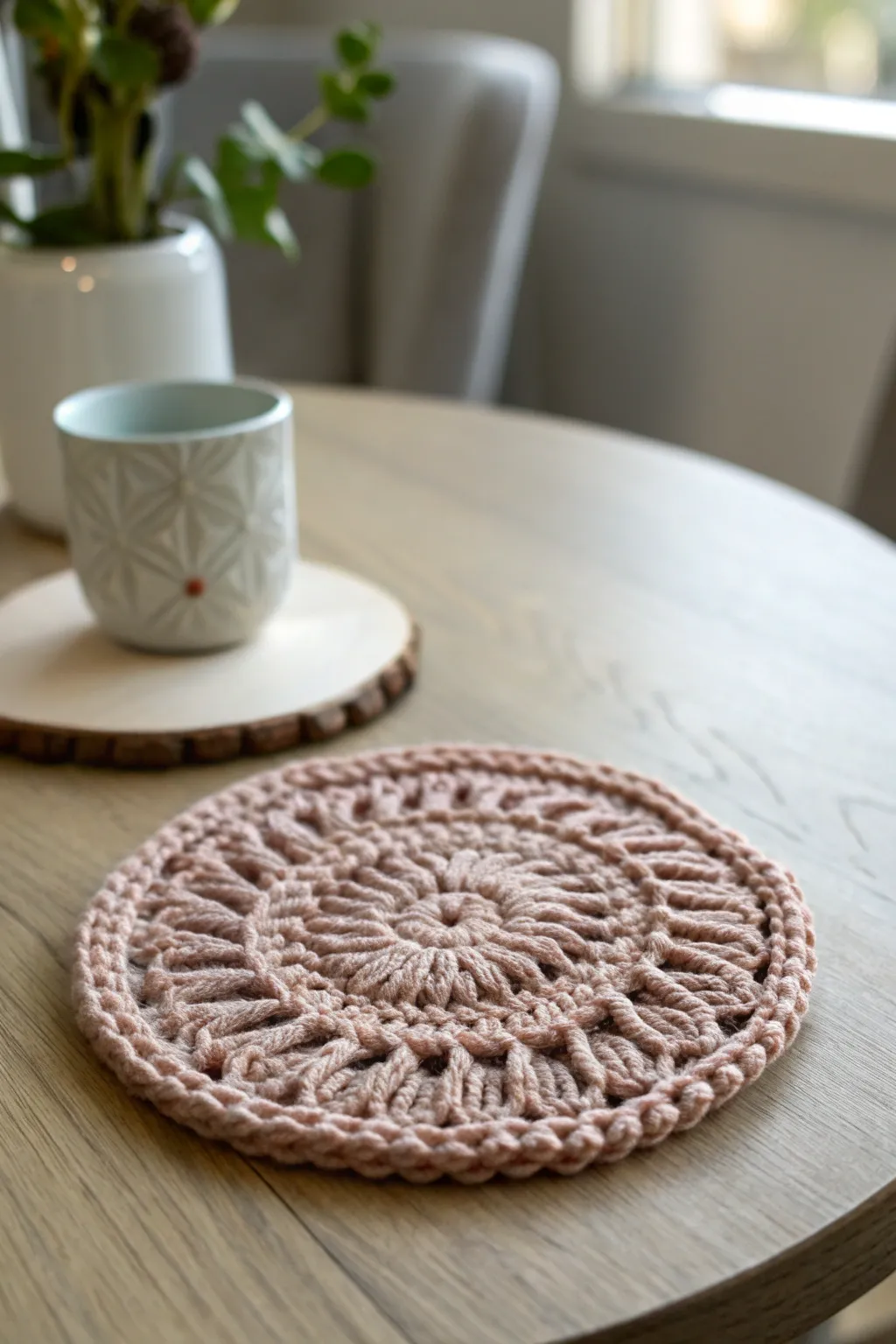 Add a touch of handmade elegance to your table with beautifully crafted knitted coasters.