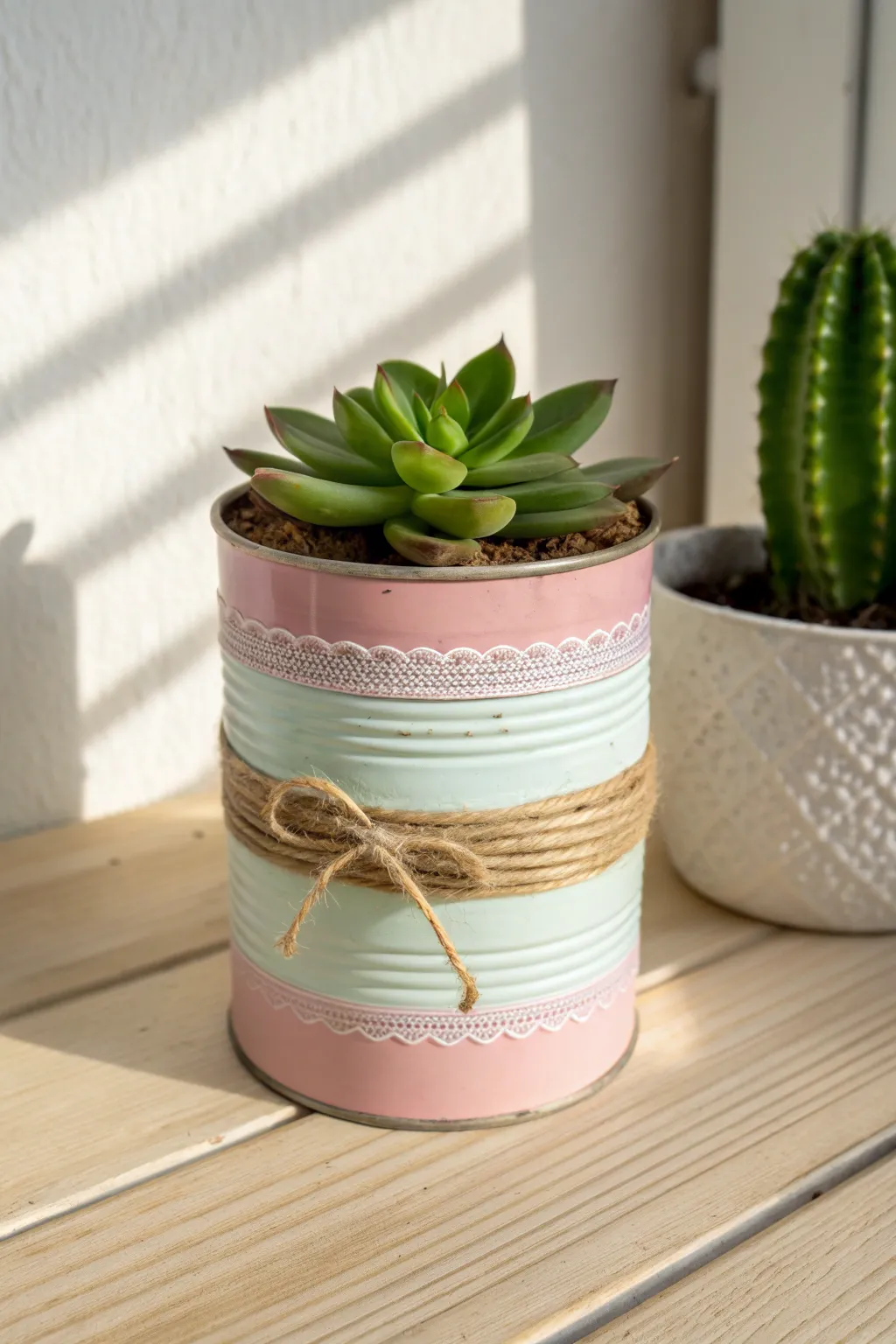 Transform a simple tin can into a chic planter for a delightful Valentine's gift!