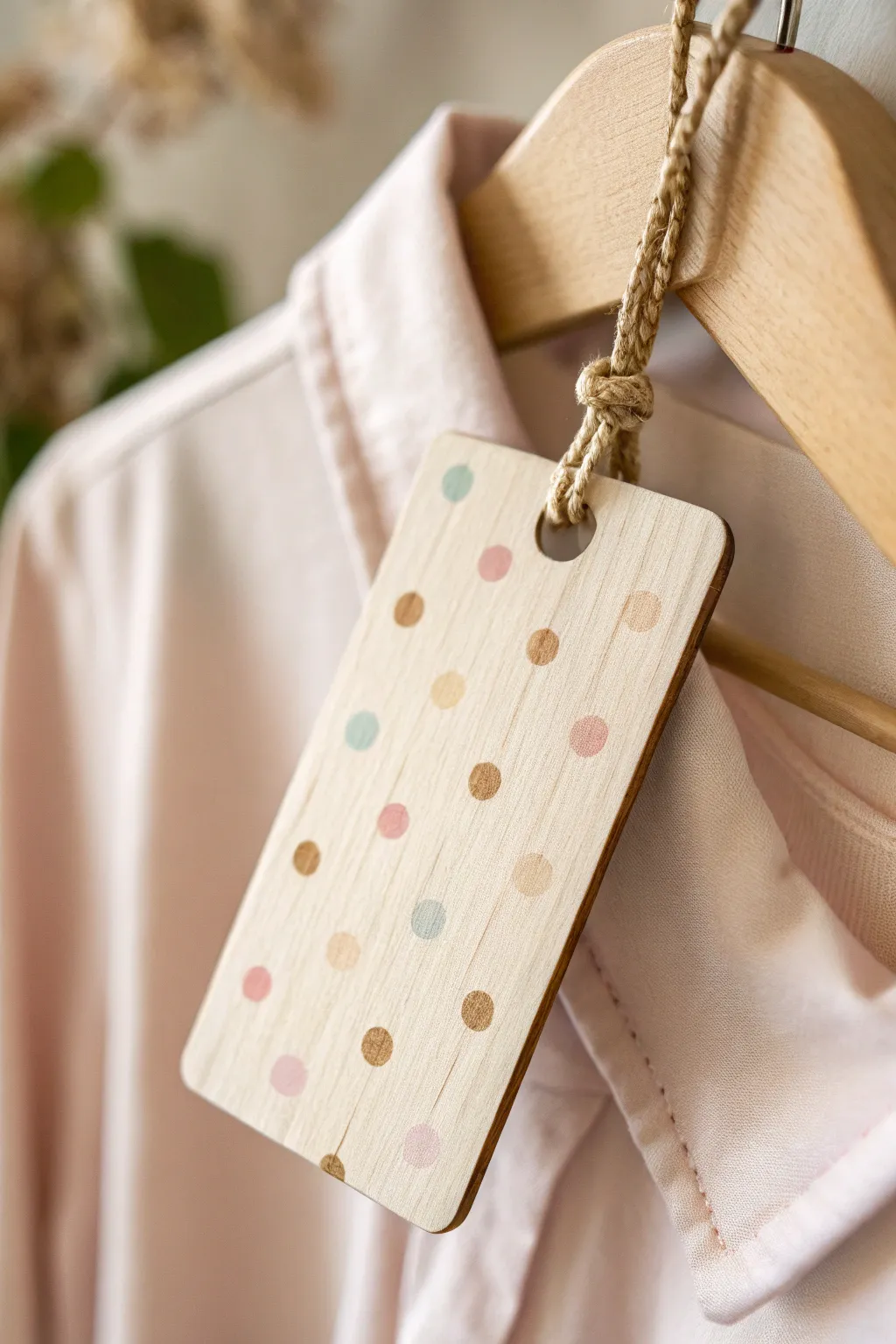 Add a touch of whimsy to your space with a handcrafted polka dot name tag.